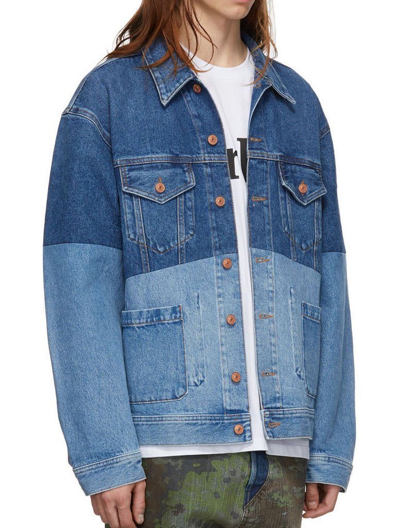D-Puf - Diesel - Jeansjacke Fit Patchwork Relaxed