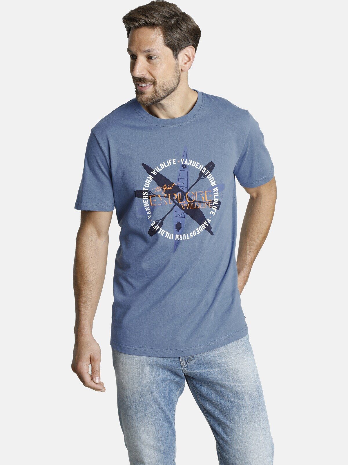 Jan Vanderstorm T-Shirt KIRJANN T-Shirt mit Kajakmotiv