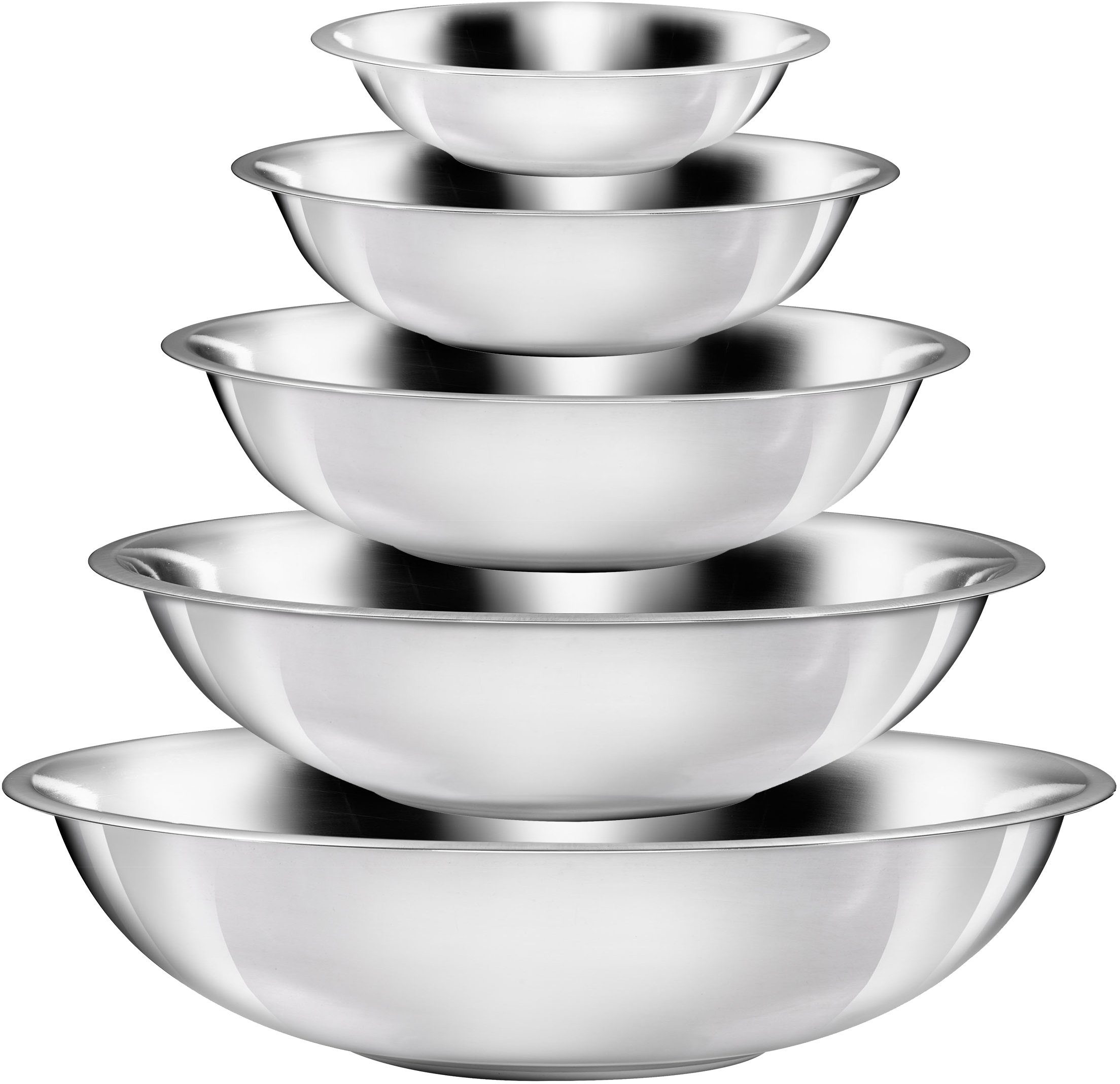 KING Schüssel, Edelstahl, (Set, 50-tlg), ineinander stapelbar, 16/20/22/24/28 cm