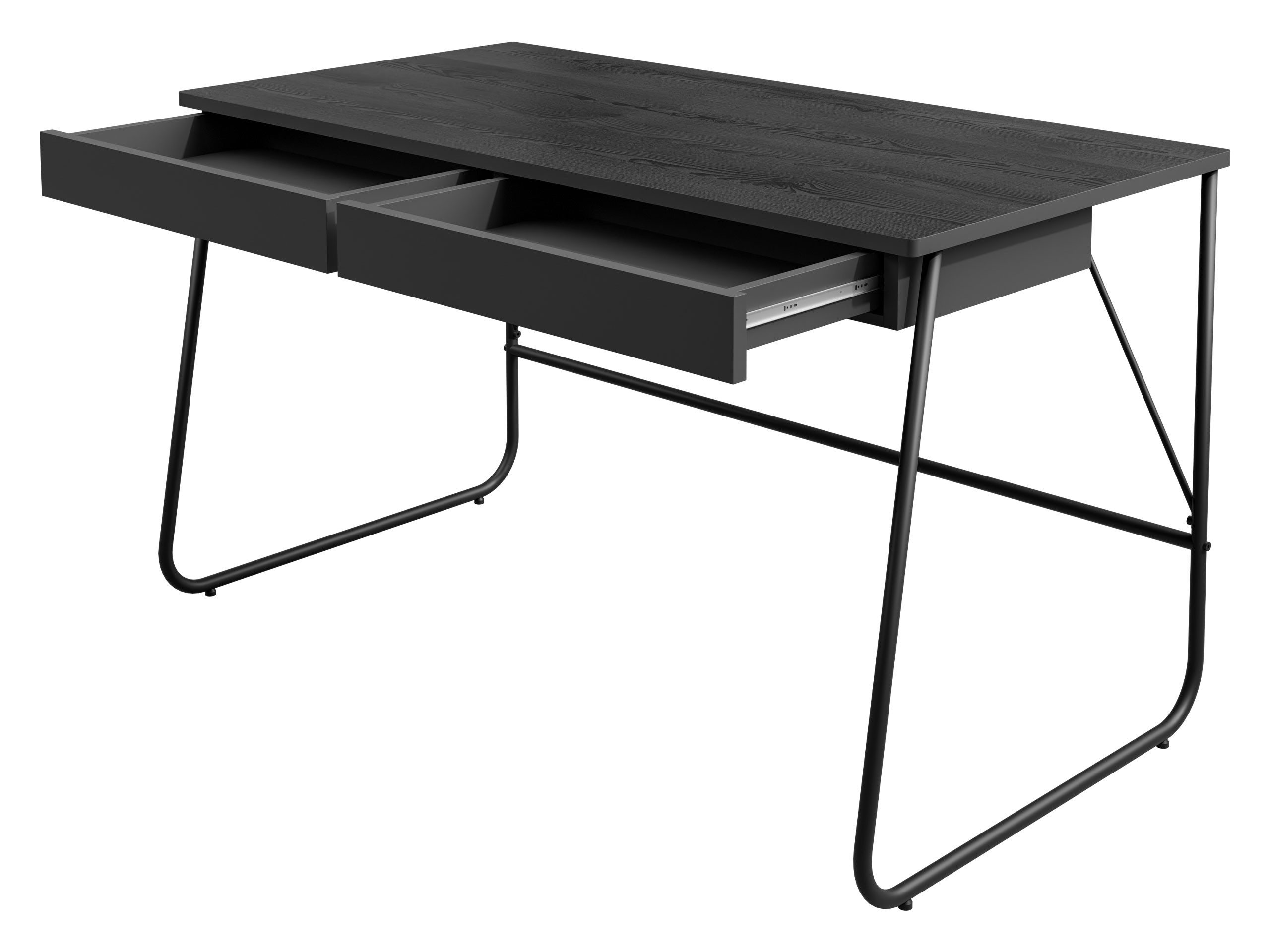 MIRJAN24 Schreibtisch Match 2S MB01 (mit zwei Schubladen), Metallbeine, 135x67x77 cm