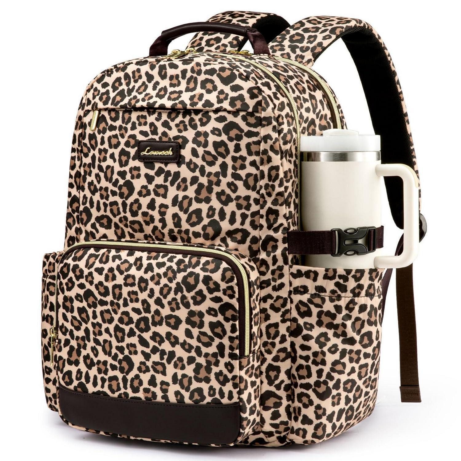 LuxusKollektion Laptoprucksack Damen Rucksack 15,6 Zoll Leo-Muster