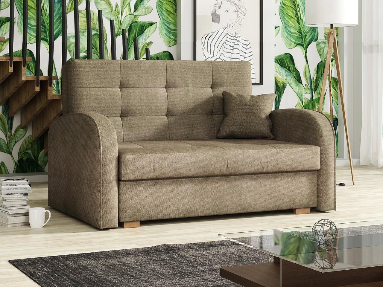 MIRJAN24 Schlafsofa Viva Gold II, mit Bettkasten und Schlaffunktion, 2 Sitzer Polstersofa inkl. Kissen, Wohnlandschaft Paros 3