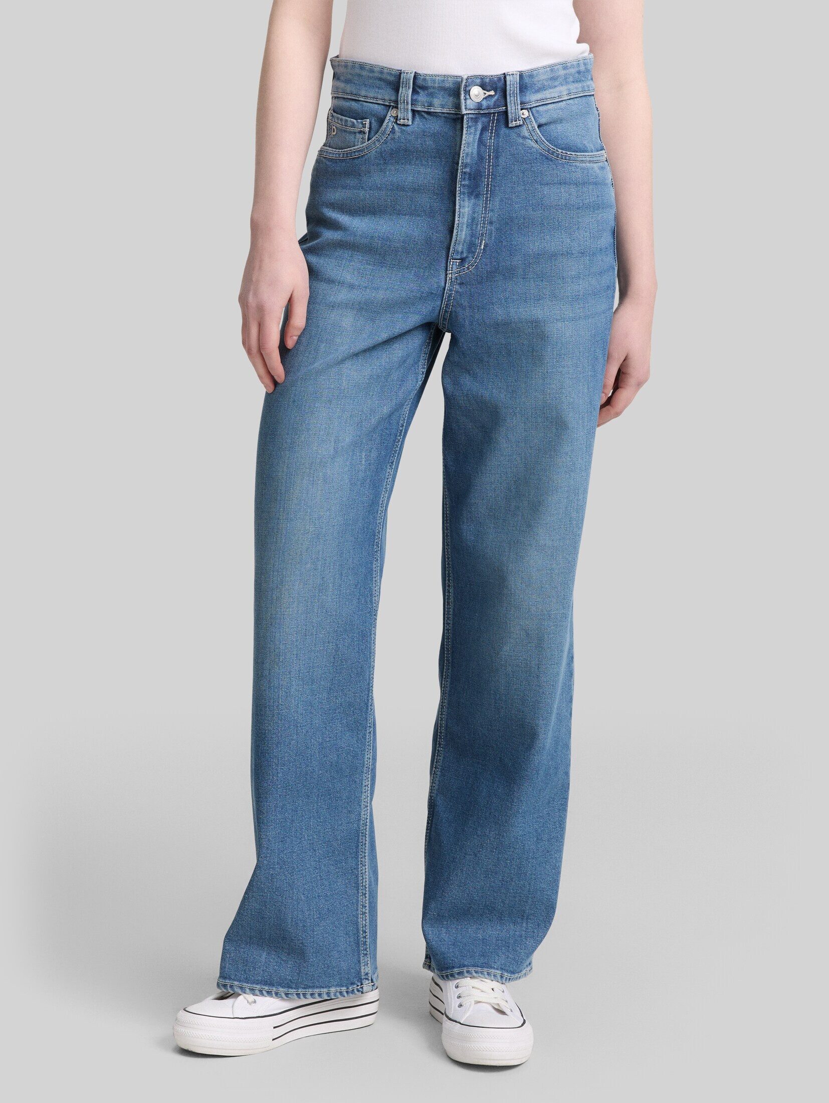 TOM TAILOR Denim Weite Jeans Jeanshosen TTLINOU WIDE High Waist Jeans