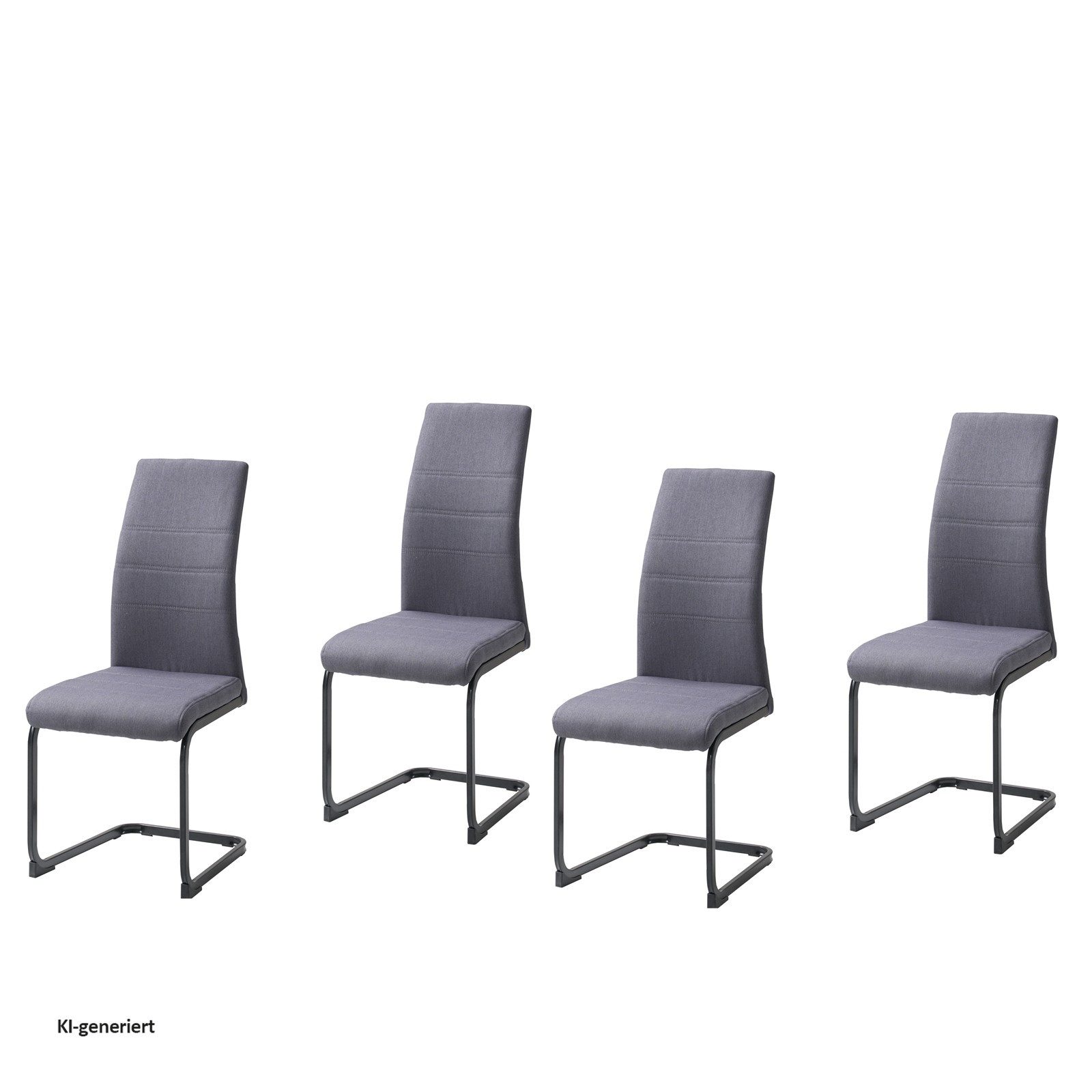 HTI-Line Freischwinger Schwingstuhl SallyP Grau 4er (Set, 4 St), Freischwinger Esszimmerstuhl