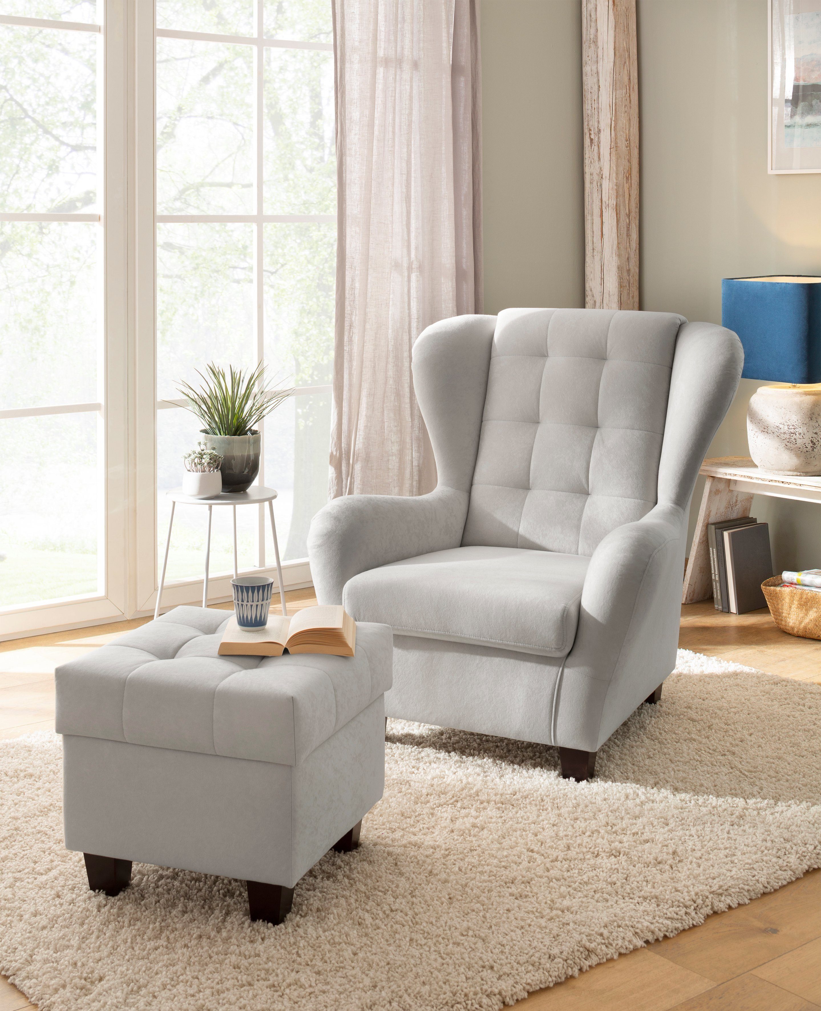 Home affaire Ohrensessel Alexander, incl. Hocker, günstig online kaufen