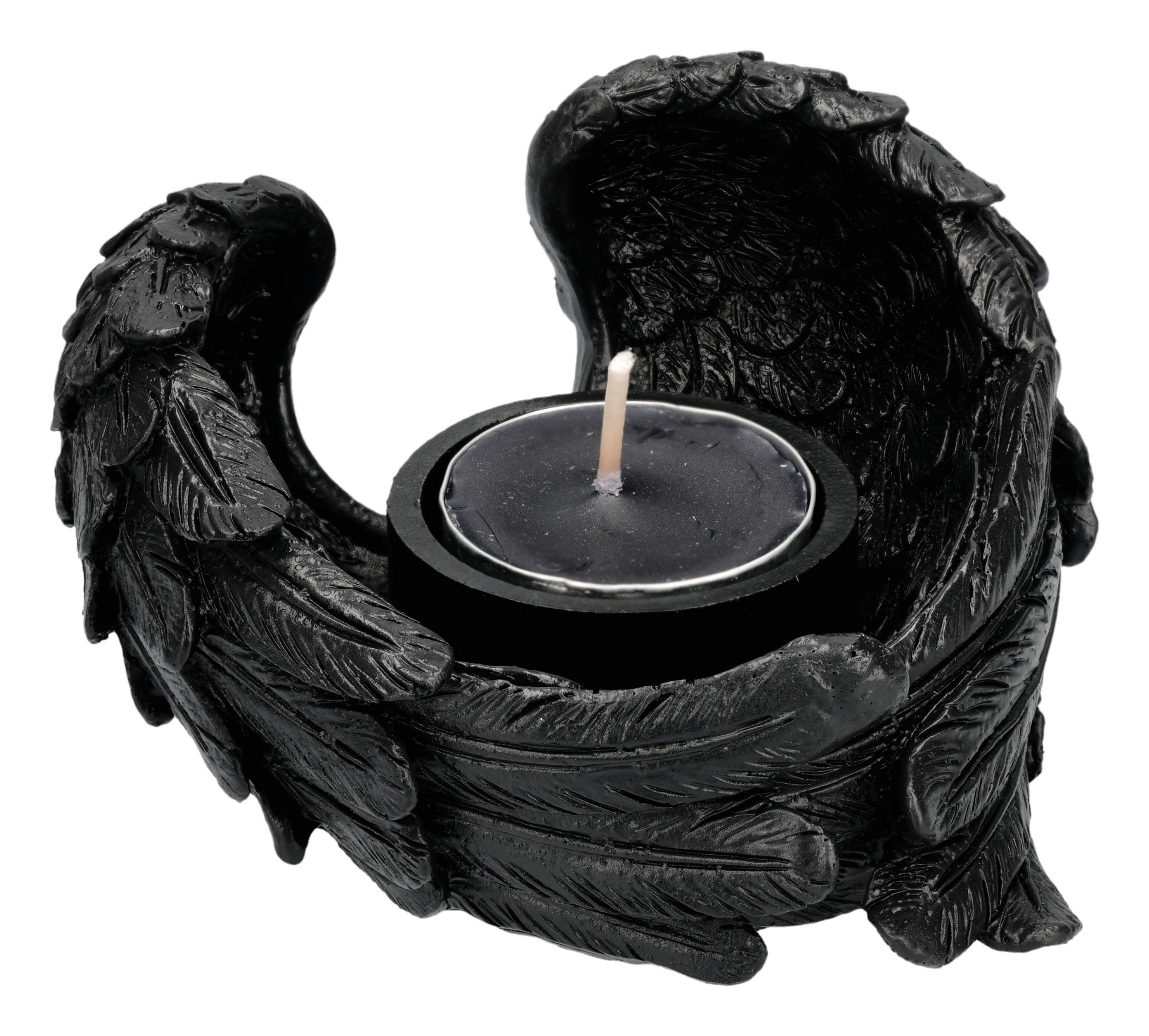 Figuren Shop GmbH Teelichthalter Rabenflügel Teelichthalter – Gothic Dekora günstig online kaufen
