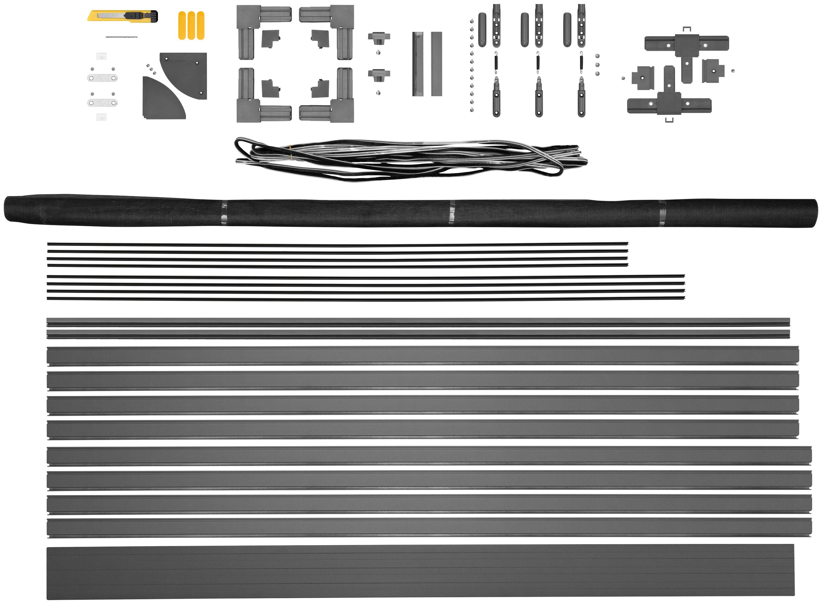 Balkontür Insektenschutz-Tür Insektenschutz-Tür für 70094 x 100 mit cm, Premium, 215 SCHELLENBERG Aluminiumrahmen, Fliegengitter anthrazit,