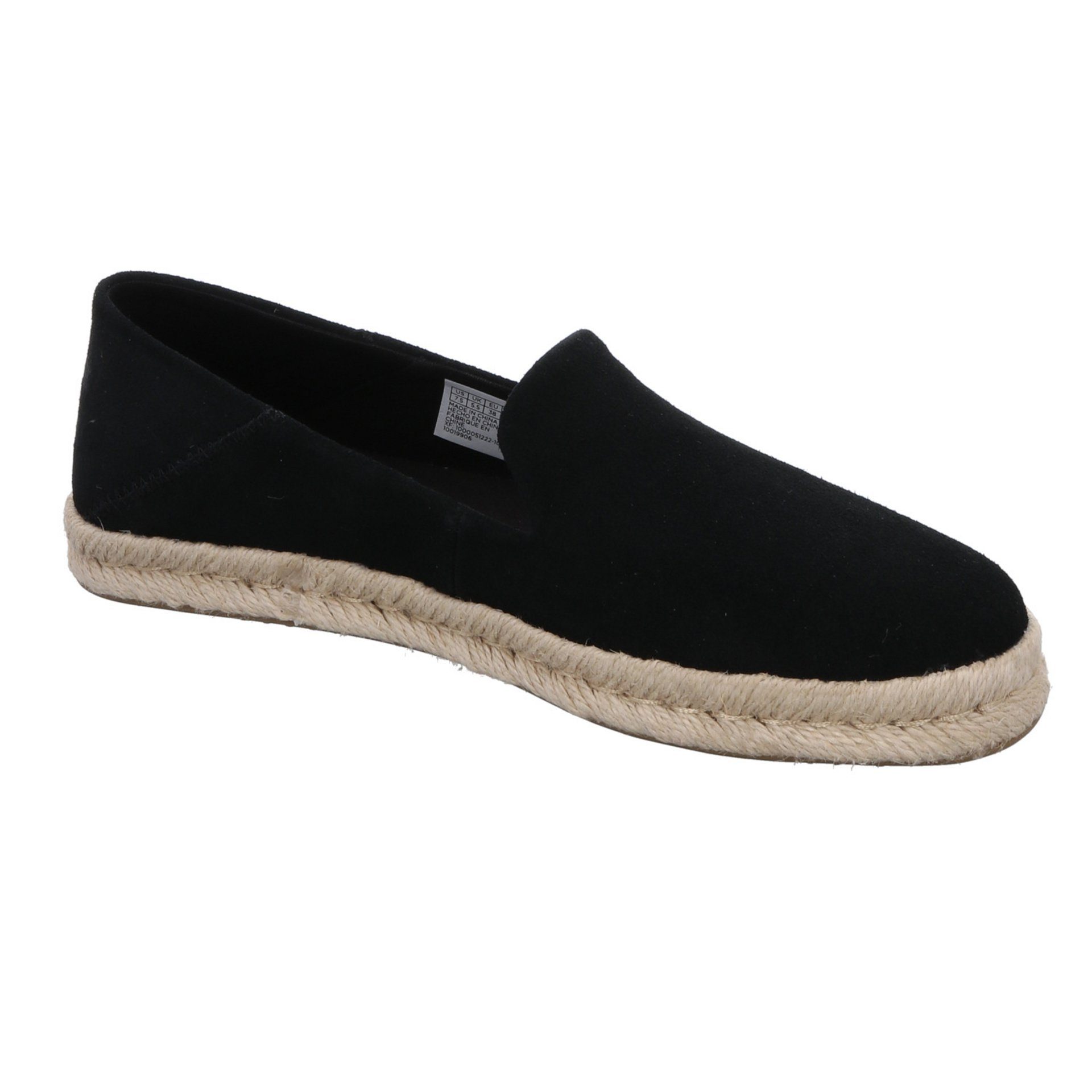 TOMS Damen Slipper Schuhe Espadrille Santiago Espadrille Veloursleder black