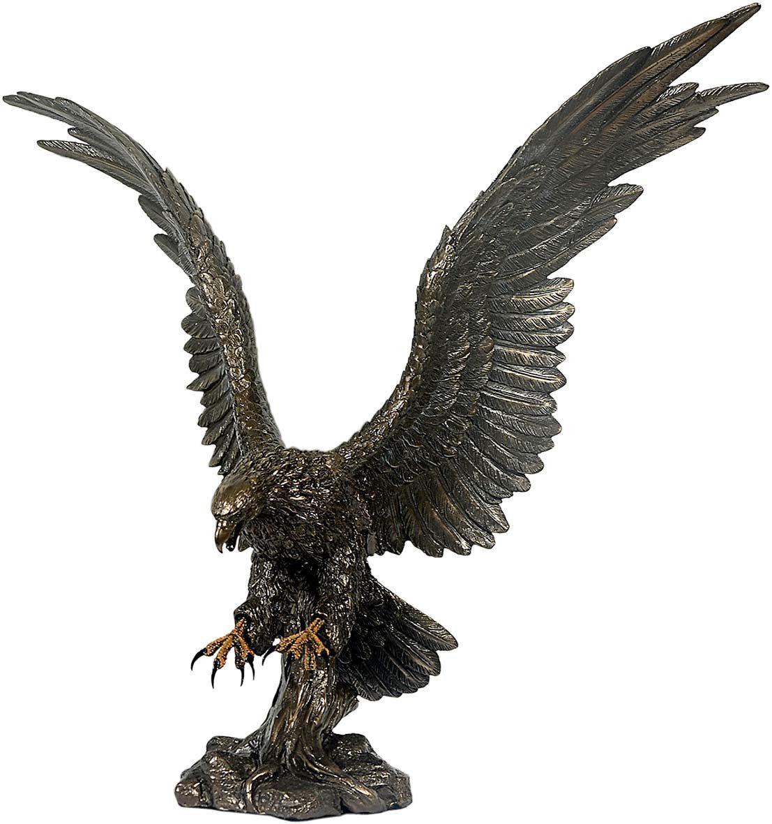 MystiCalls Dekofigur Adler Wings of Glory - Bronzefigur Figur Deko In-/Outdoor (1 St), 41 cm hoch