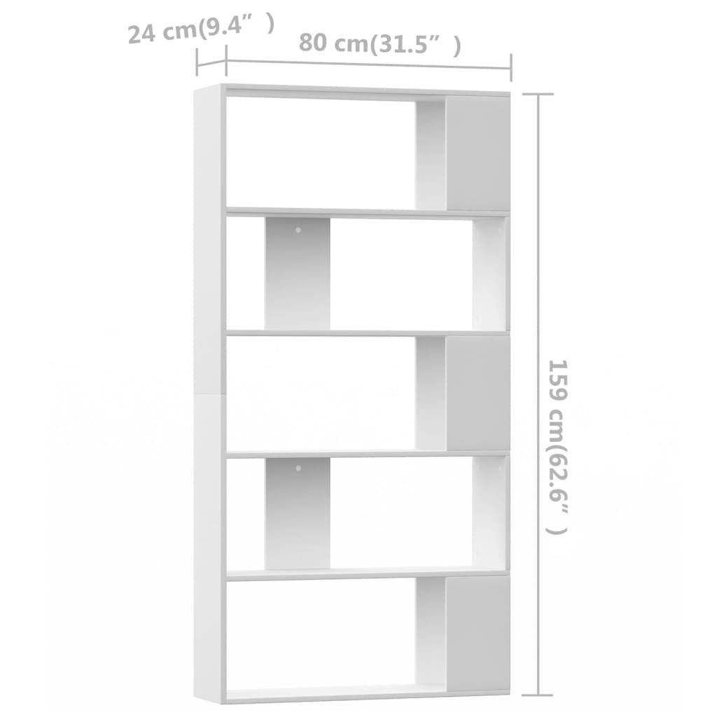 vidaXL Bücherregal Bücherregal/Raumteiler Weiß 80x24x159 cm 1-tlg. Holzwerkstoff