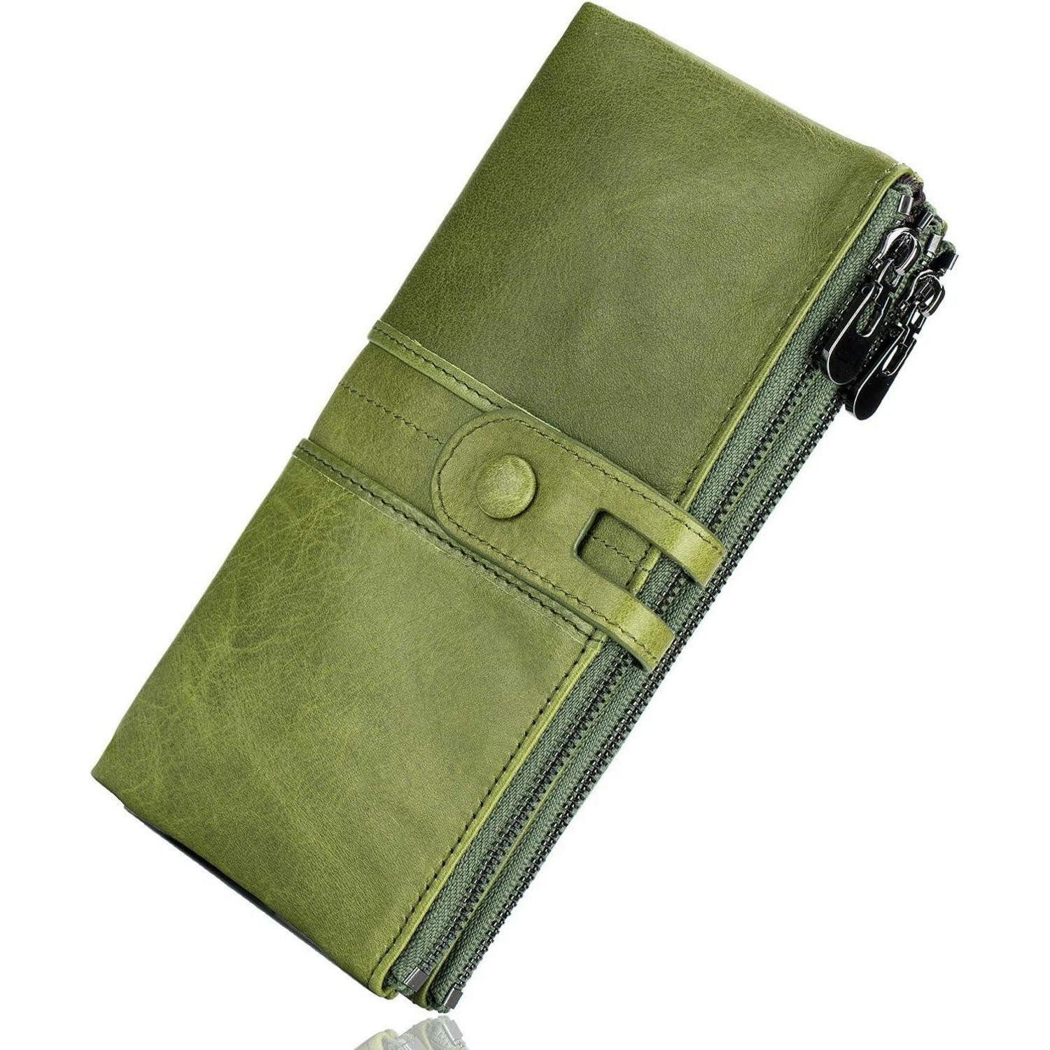 LuxusKollektion Handtasche Große Vintage Leder Damen Geldbörse mit RFID Schutz und 13