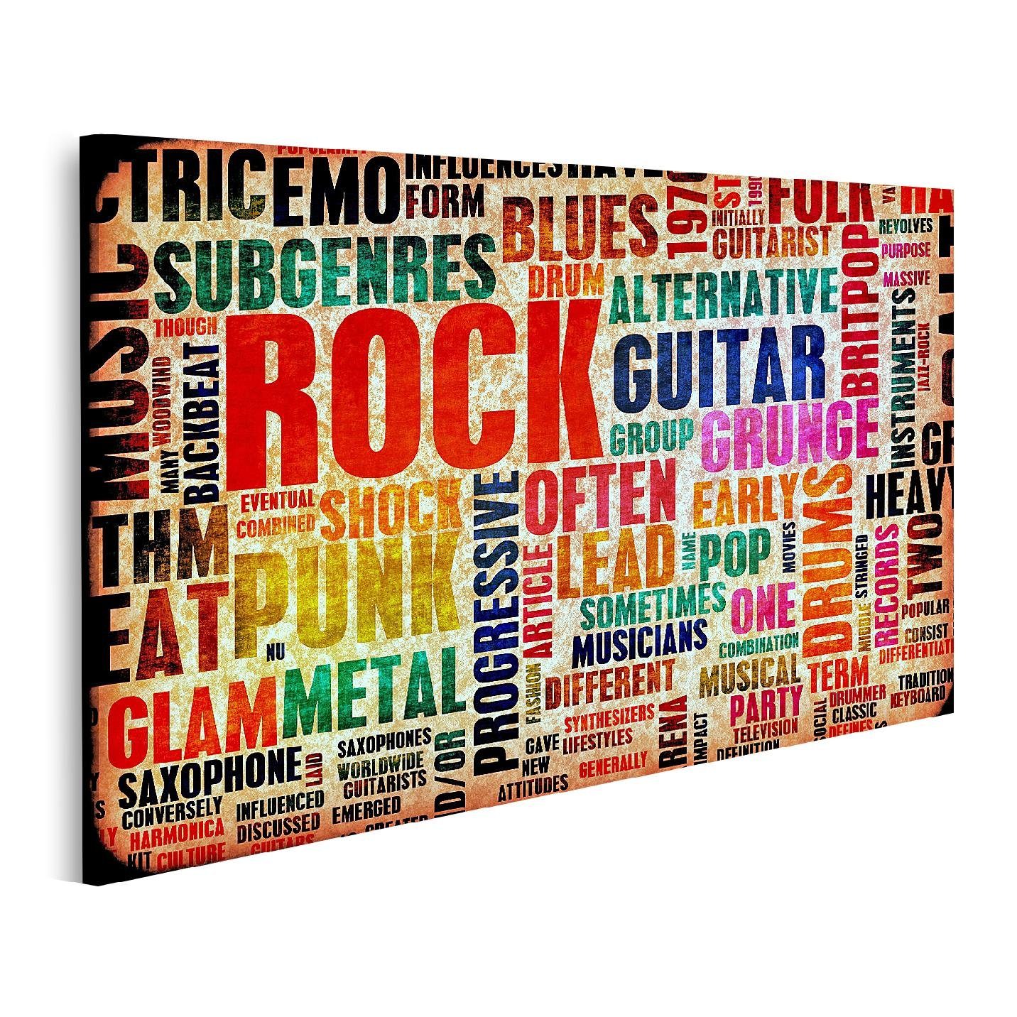 Leinwandbild Bild auf Leinwand Rockmusik Poster Kunst als Grunge Hintergrund Wandbi