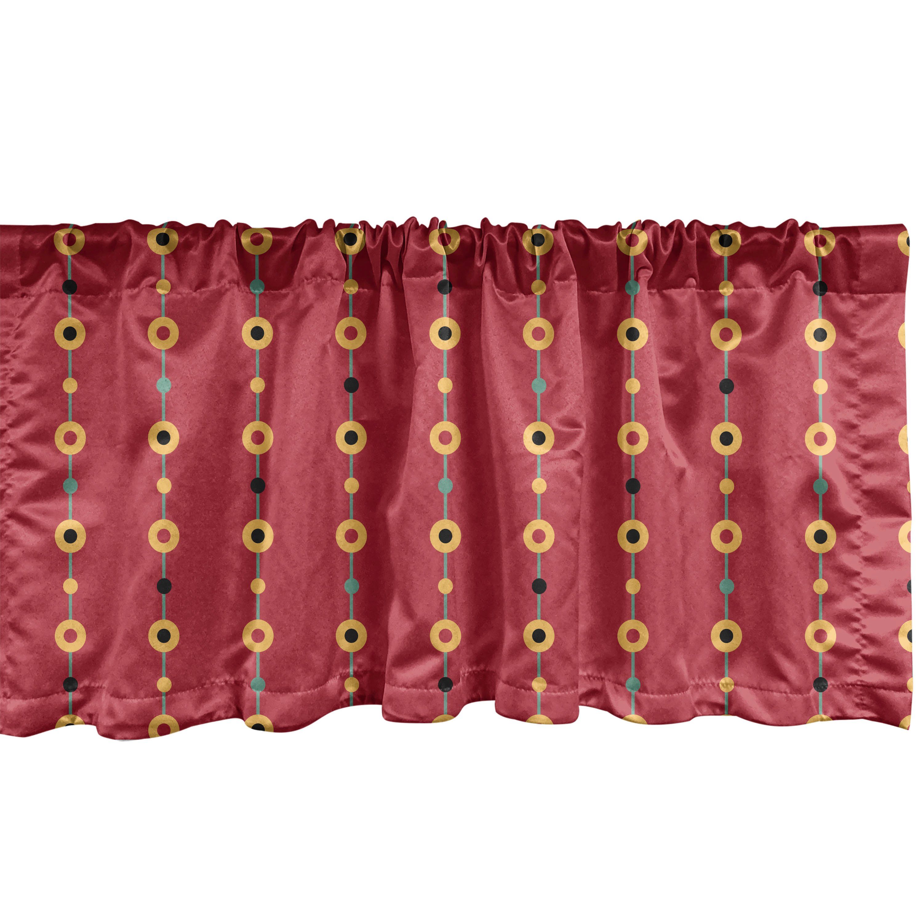 Scheibengardine Vorhang Volant für Küche Schlafzimmer Dekor mit Stangentasche, Abakuhaus, Microfaser, Kultur- Perlen auf vertikale Streifen