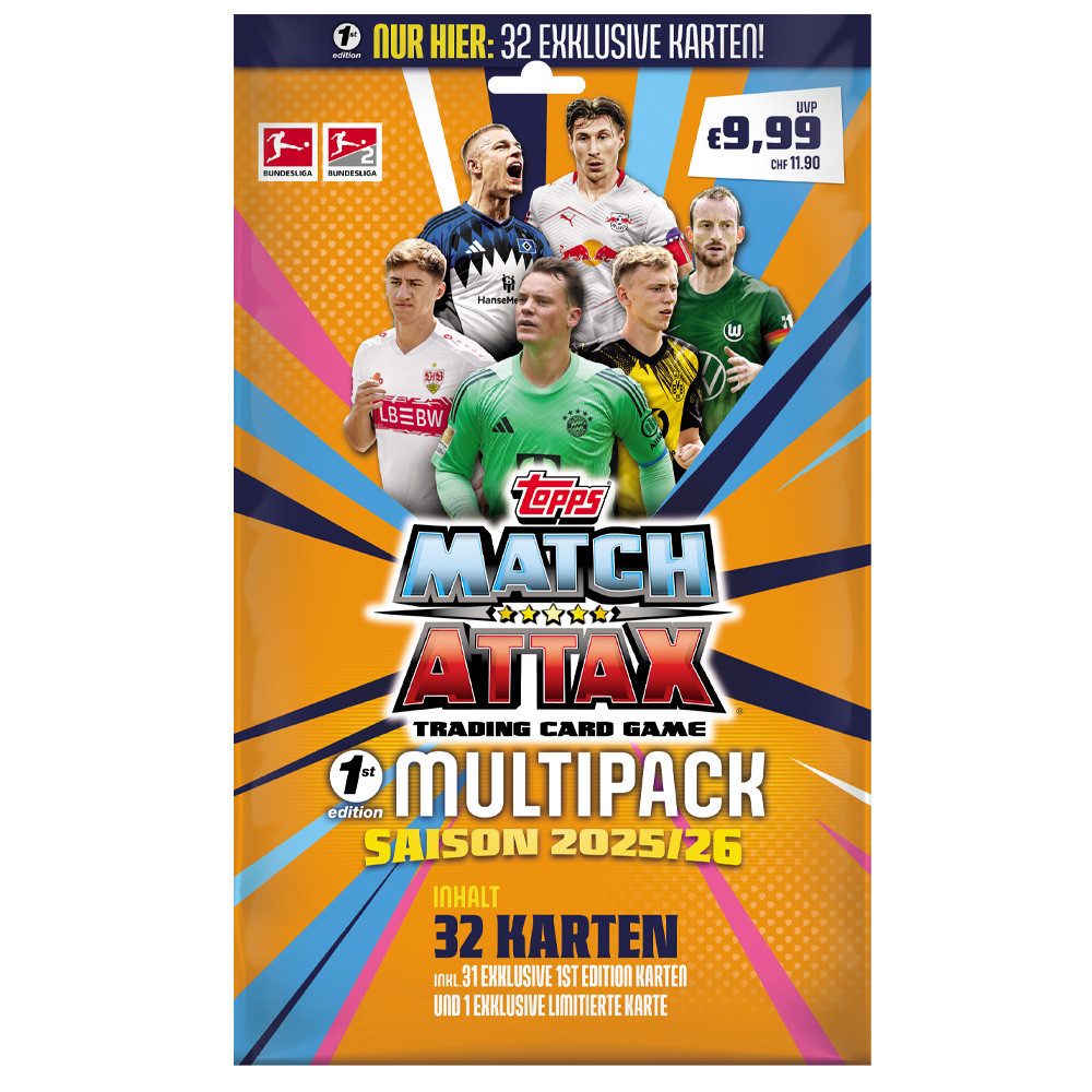 Topps Sammelkarte Match Attax Bundesliga 2025/2026 Trading Cards 1st Edition Multipack