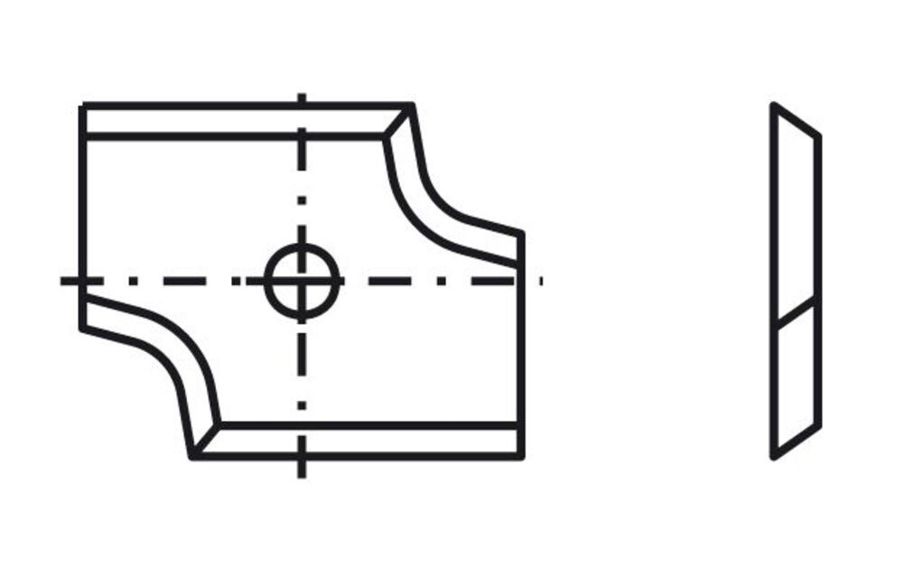 Tigra Wendeplattenfräser Blankett 29 30x14x2,0mm d=4,0mm R=2,5mm T04F 10 Stück