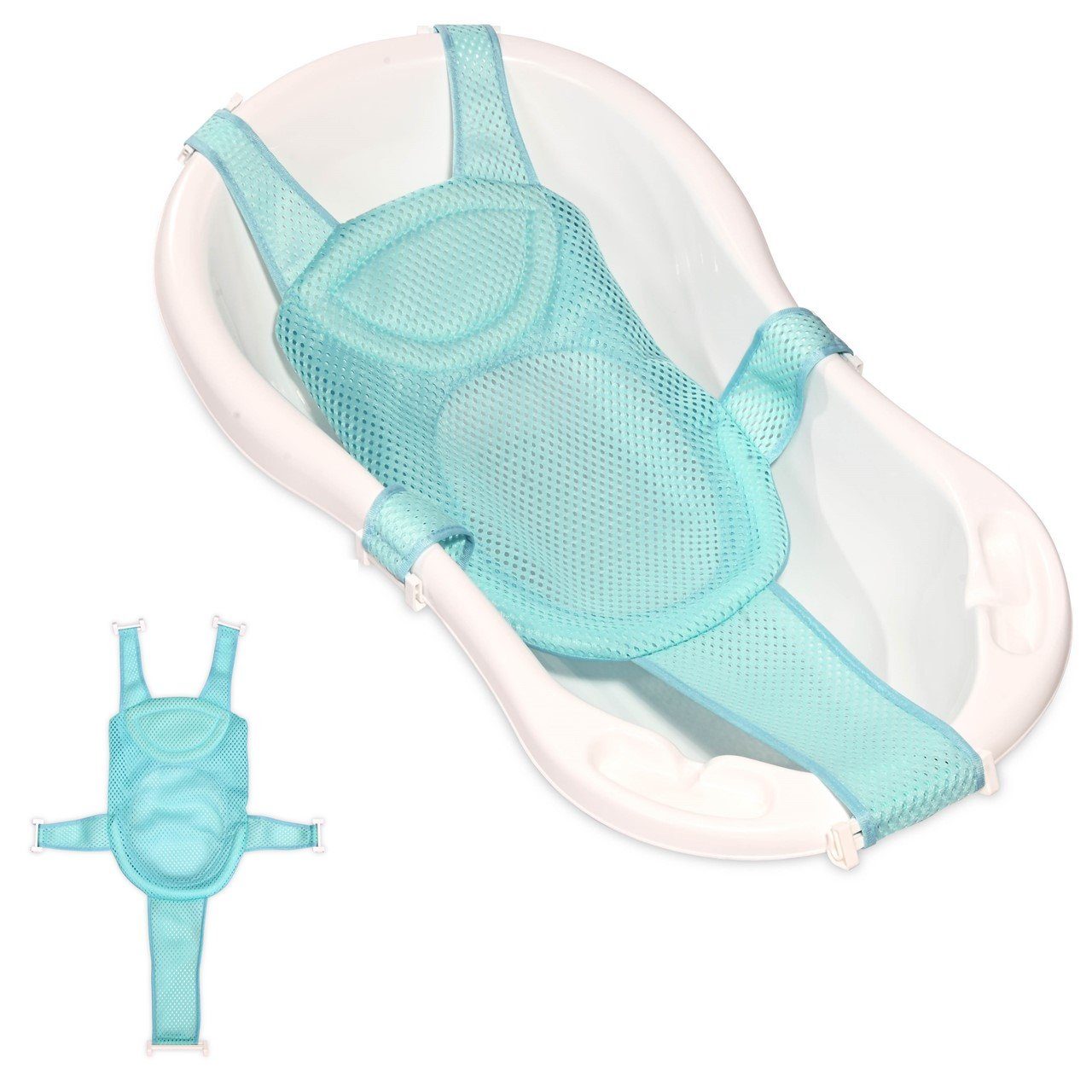 Lorelli Wanneneinlage Babywannennetz Turtle, B: 60 cm, L: 80 cm, 1-tlg., Kunststoff Clips, Badewanneneinsatz, ab Geburt