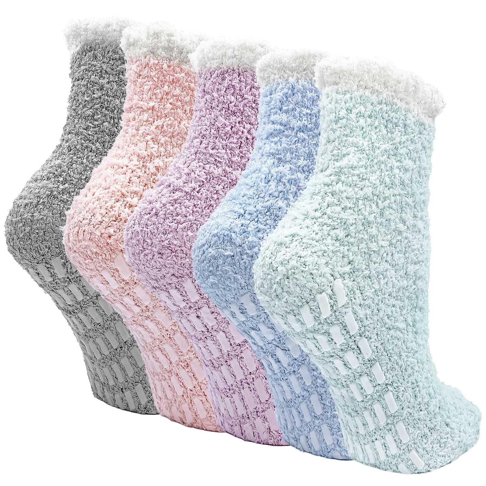 FOUORTUNATE-BEE Thermosocken Damen Kuschelsocken – 5er-Pack warme Winter-Socken (5-Paar)