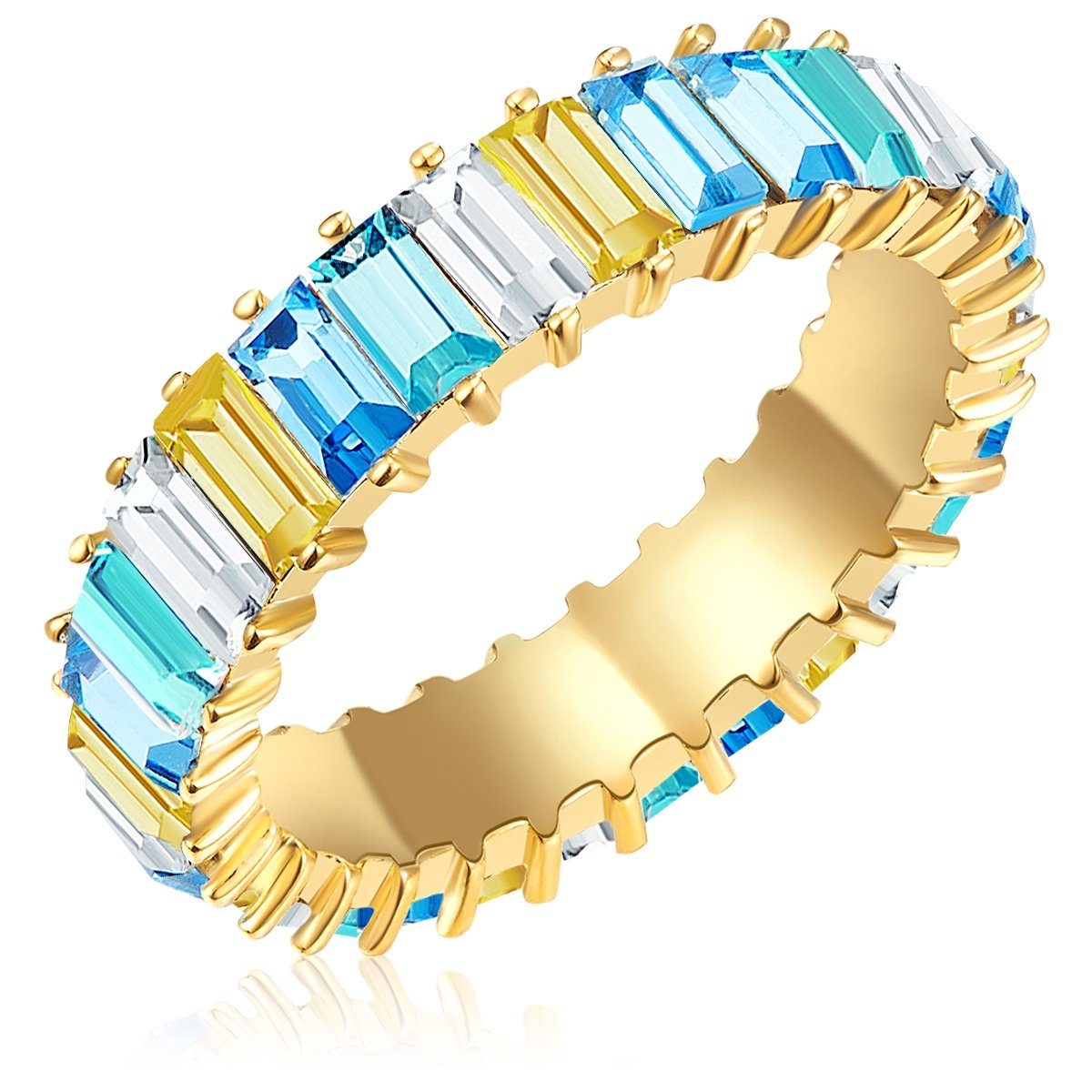 Fingerring gelbgold Ring bunt gelbgold, Kristall Yokoamii