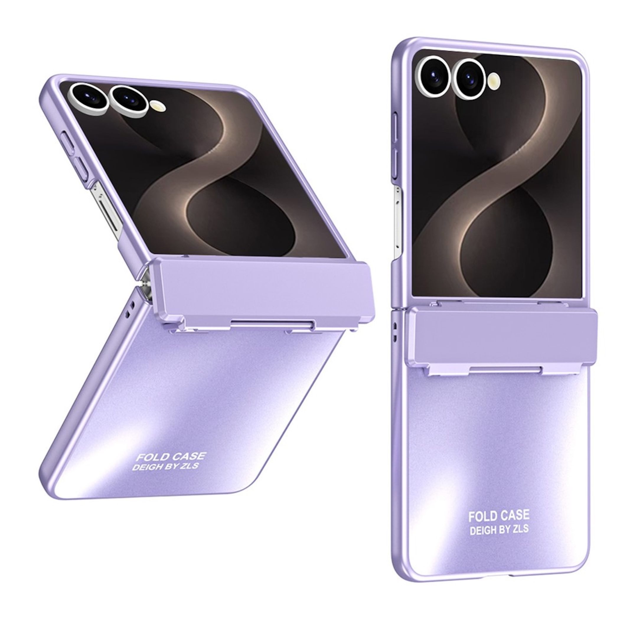 Wigento Handyhülle + 9H Schutzglas für Samsung Galaxy Z Flip8 Scharnier Schutz Lila 6,90 Zoll, Scharnier Schutz, Displayschutz, erhöhte Ränder