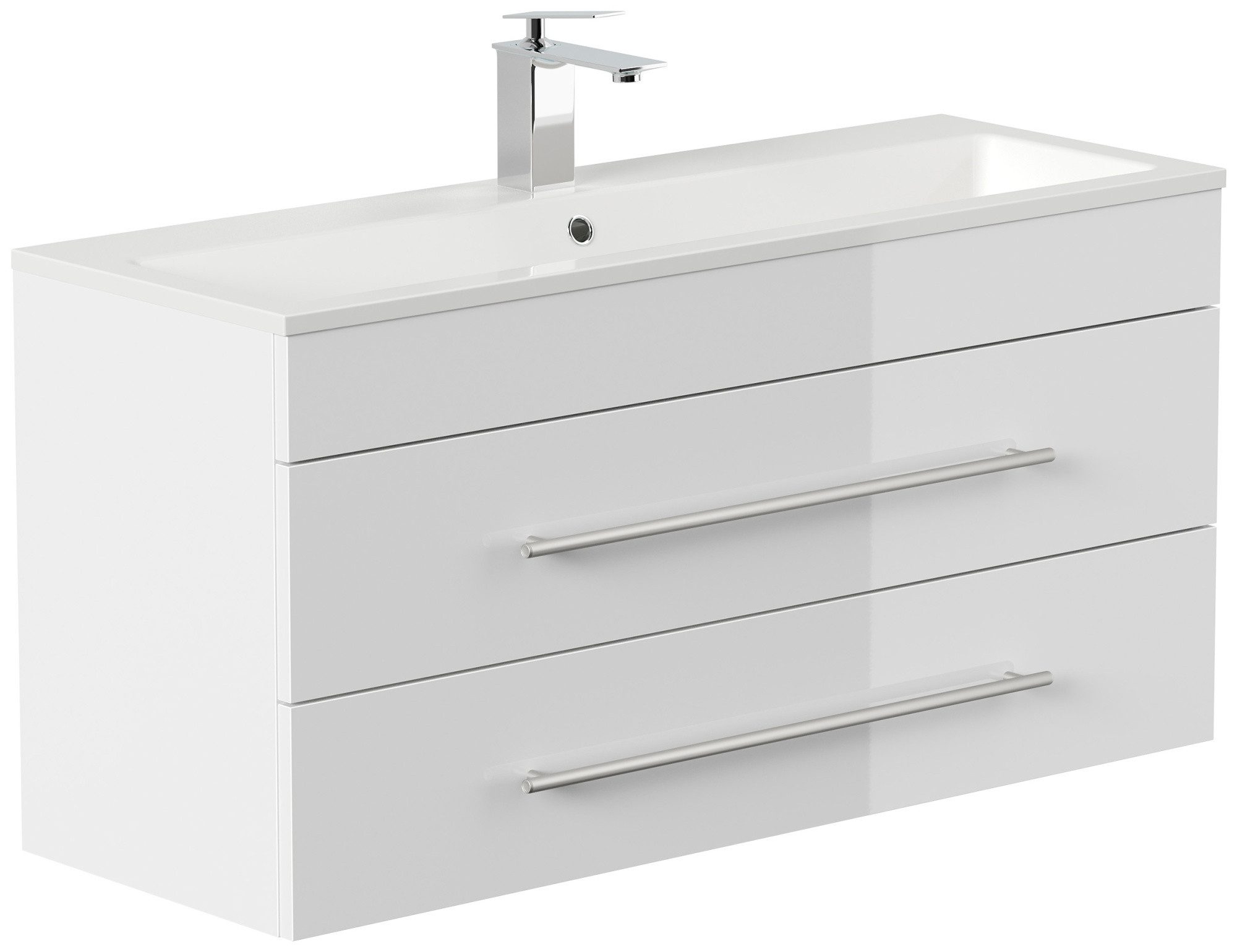 Magnolia Home Waschtisch Badmöbel Mars 1000 SlimLine SoftClose Schubladen weiss hochglanz