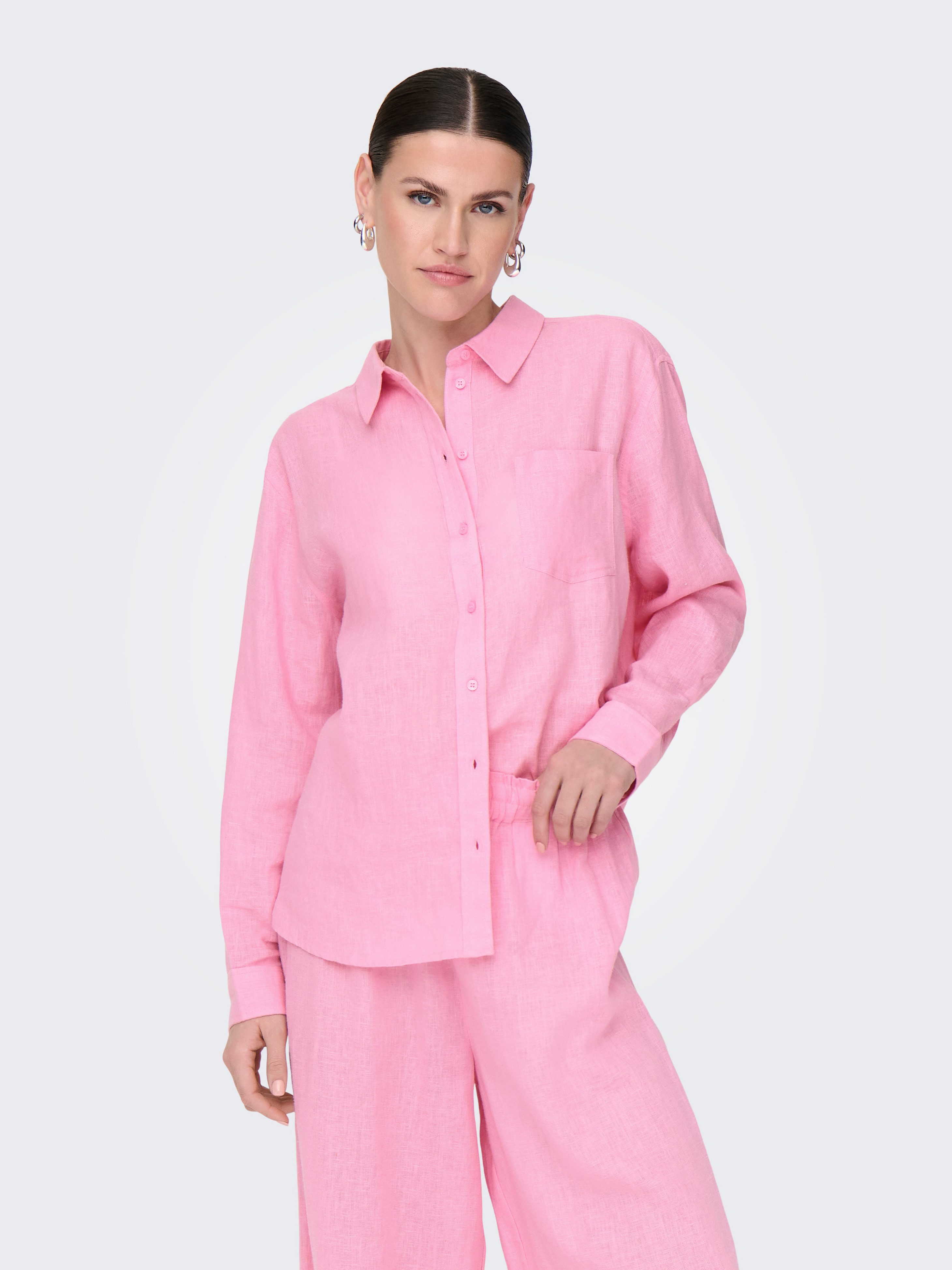 ONLY Longbluse ONLTOKYO L/S LINEN BLEND SHIRT mit Leinen günstig online kaufen