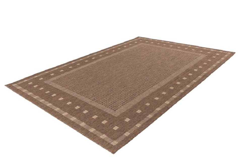 Teppich Teppich modern Design, Fb. 8 mm, caffee, mit Flachgewebe, Höhe: LALEE, Rechteckig, gepunktet, Bordüre, strapazierfähig, robust