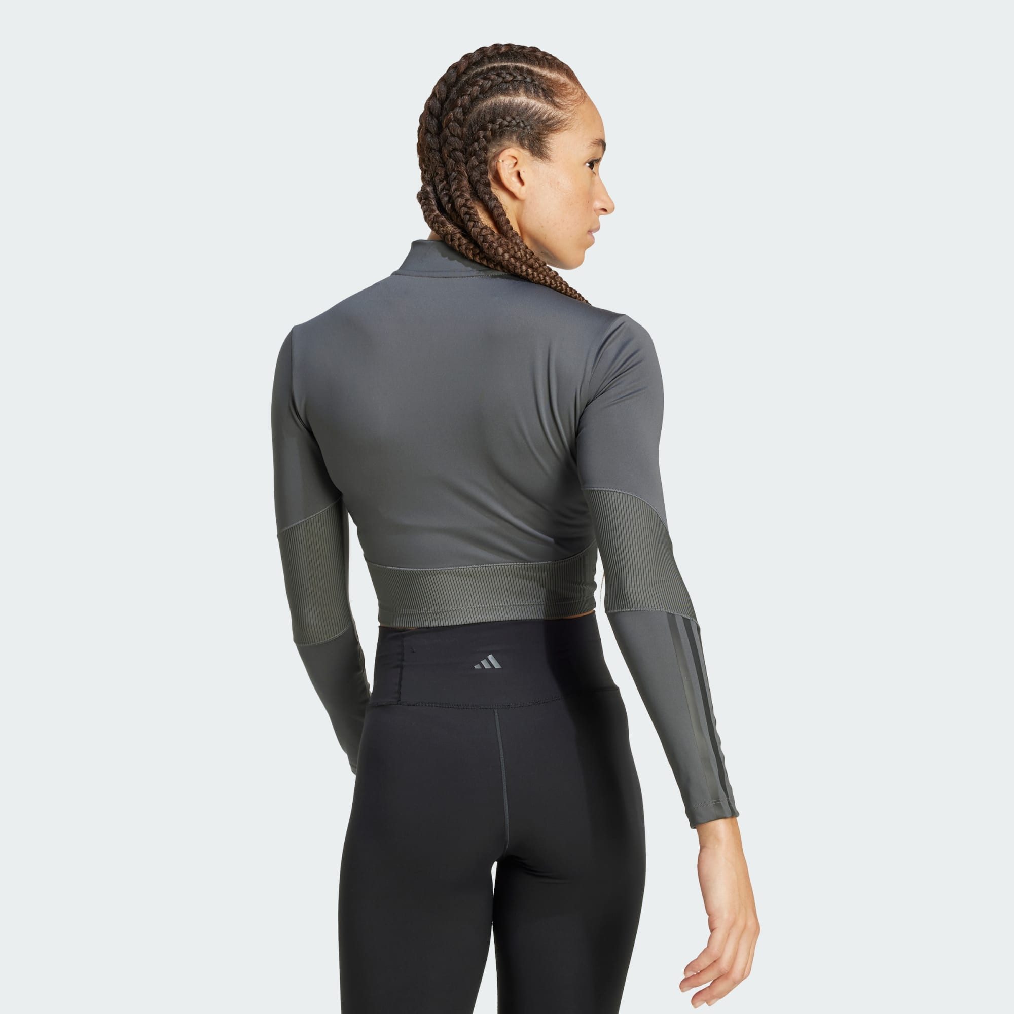 adidas Performance Trainingstop HYPERGLAM RIB ZIP THRU COVER UP (1-tlg)