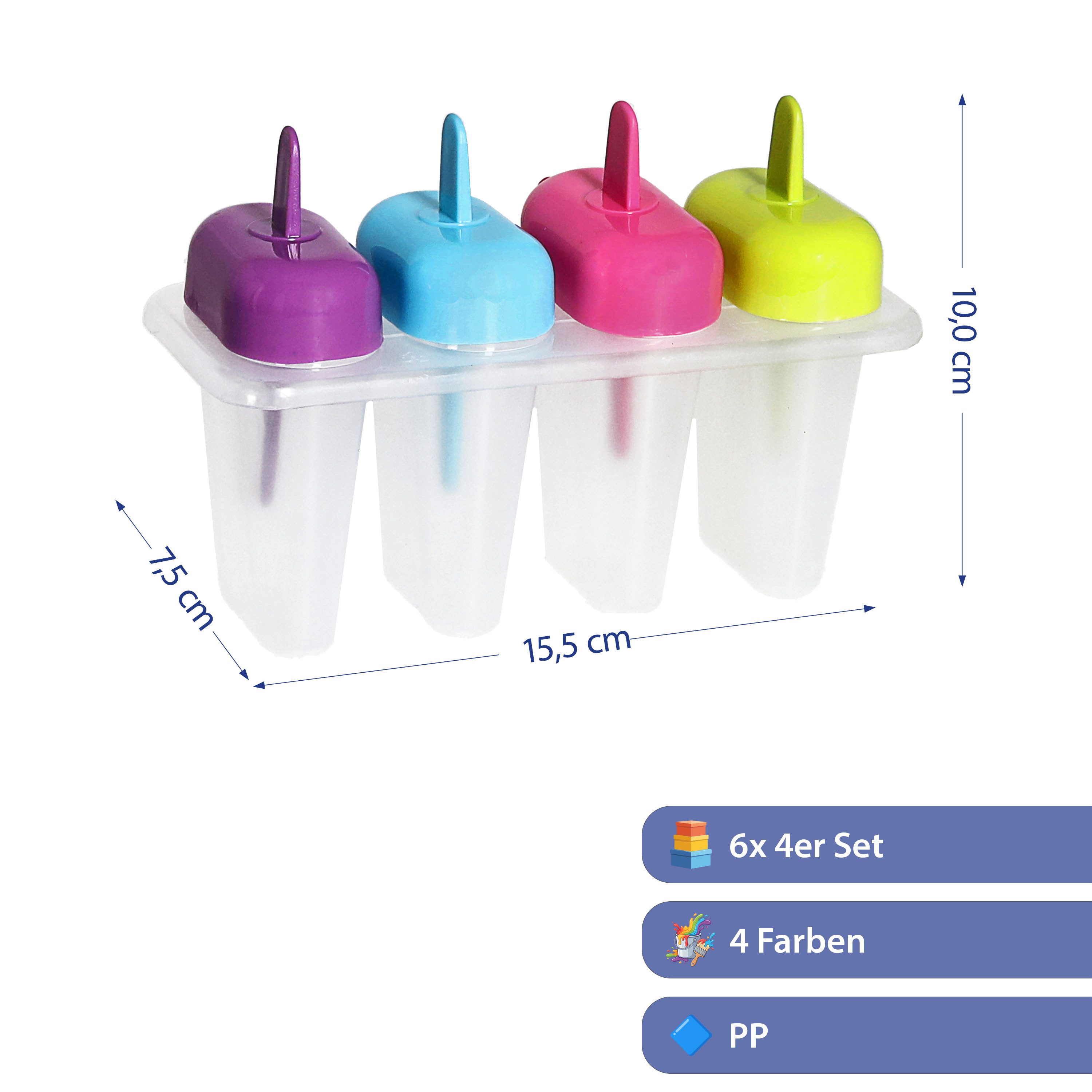 CEPEWA Eisform Eisform für Speiseeis 6x4er Set für 24 Eis 15,5x10x7,5cm Kunststoff