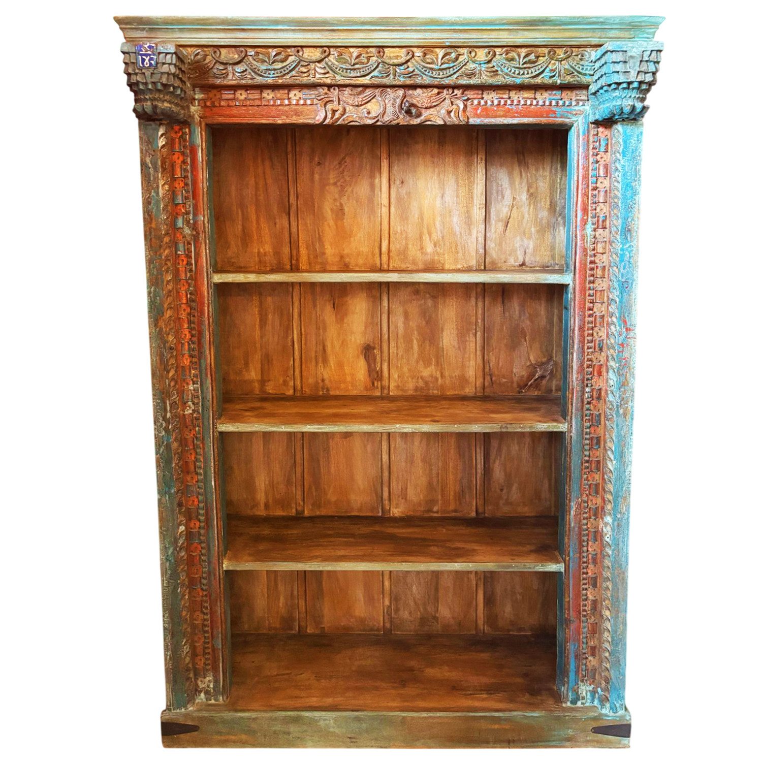 Marrakesch Orient & Mediterran Interior Bücherregal Estantería vintage de estilo oriental, de madera maciza, modelo 46, 1-tlg.