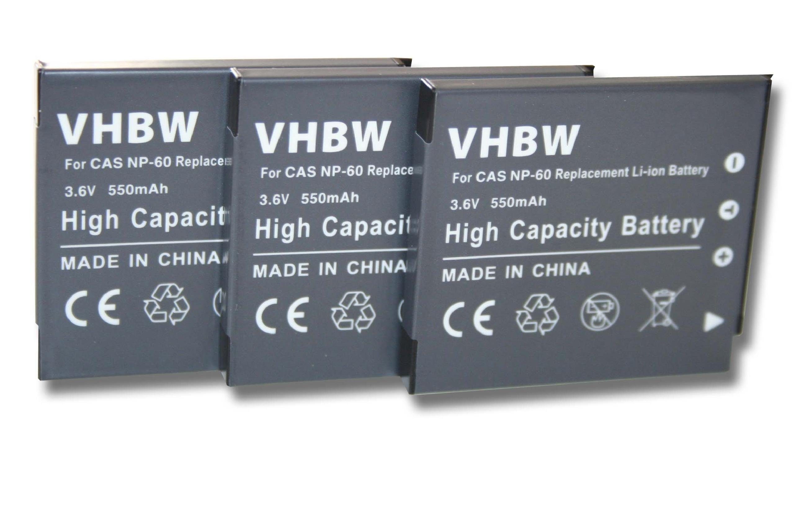 Ersatz V) Li-Ion mAh (3,6 Kamera-Akku Casio vhbw NP-60 für 550 für