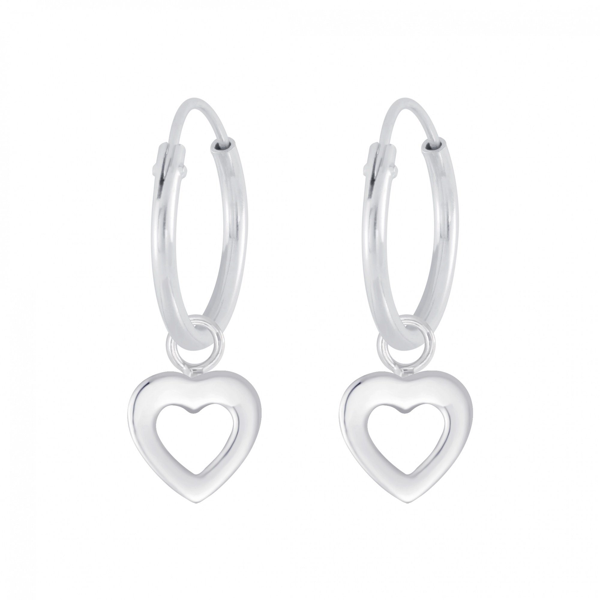 Paar Creolen Charm-HERZ cut-out Design, 2-tlg.