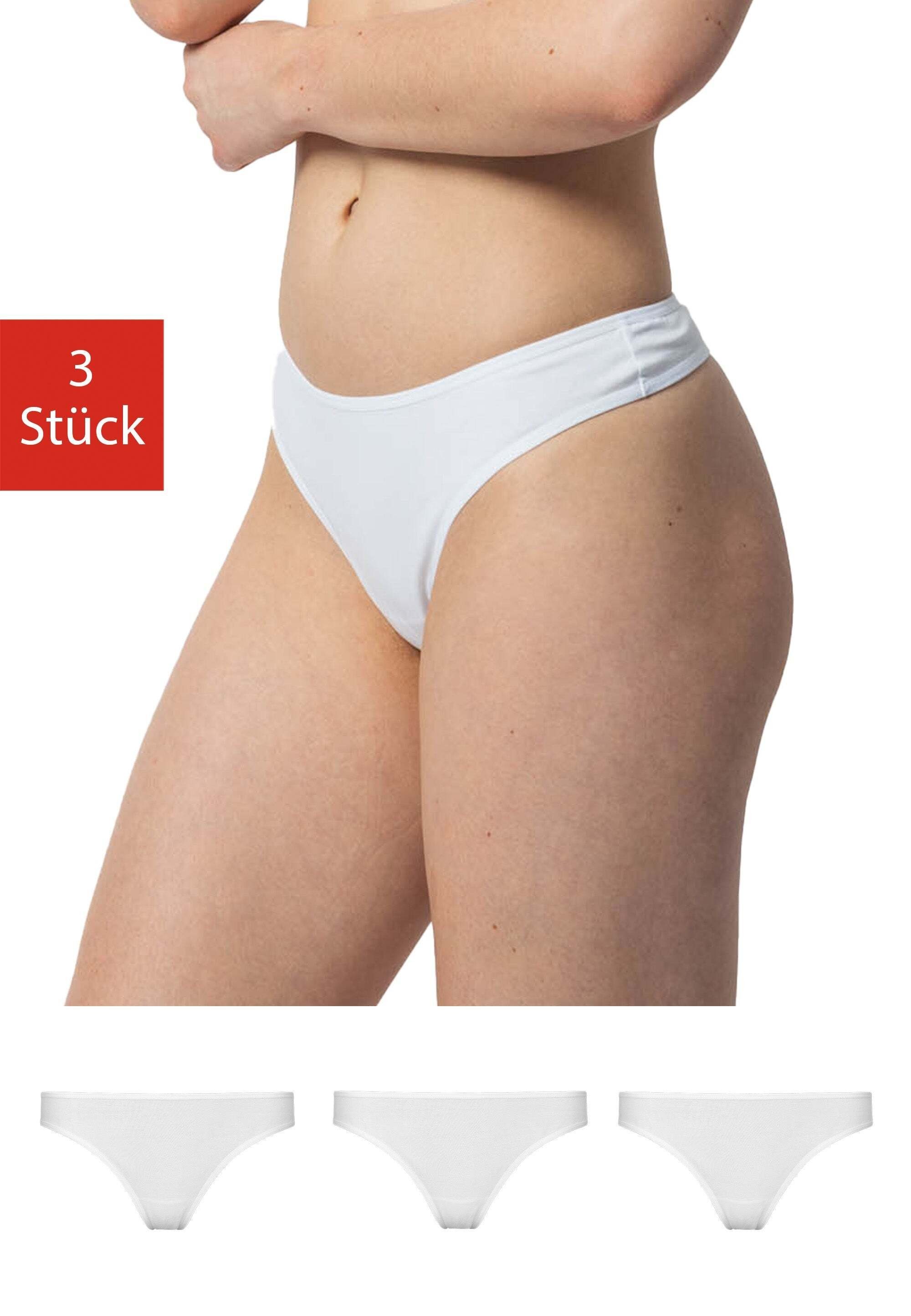 SNOCKS Tanga String Damen Unterhose (3-St) aus Bio-Baumwolle, unsichtbar unter deiner Kleidung