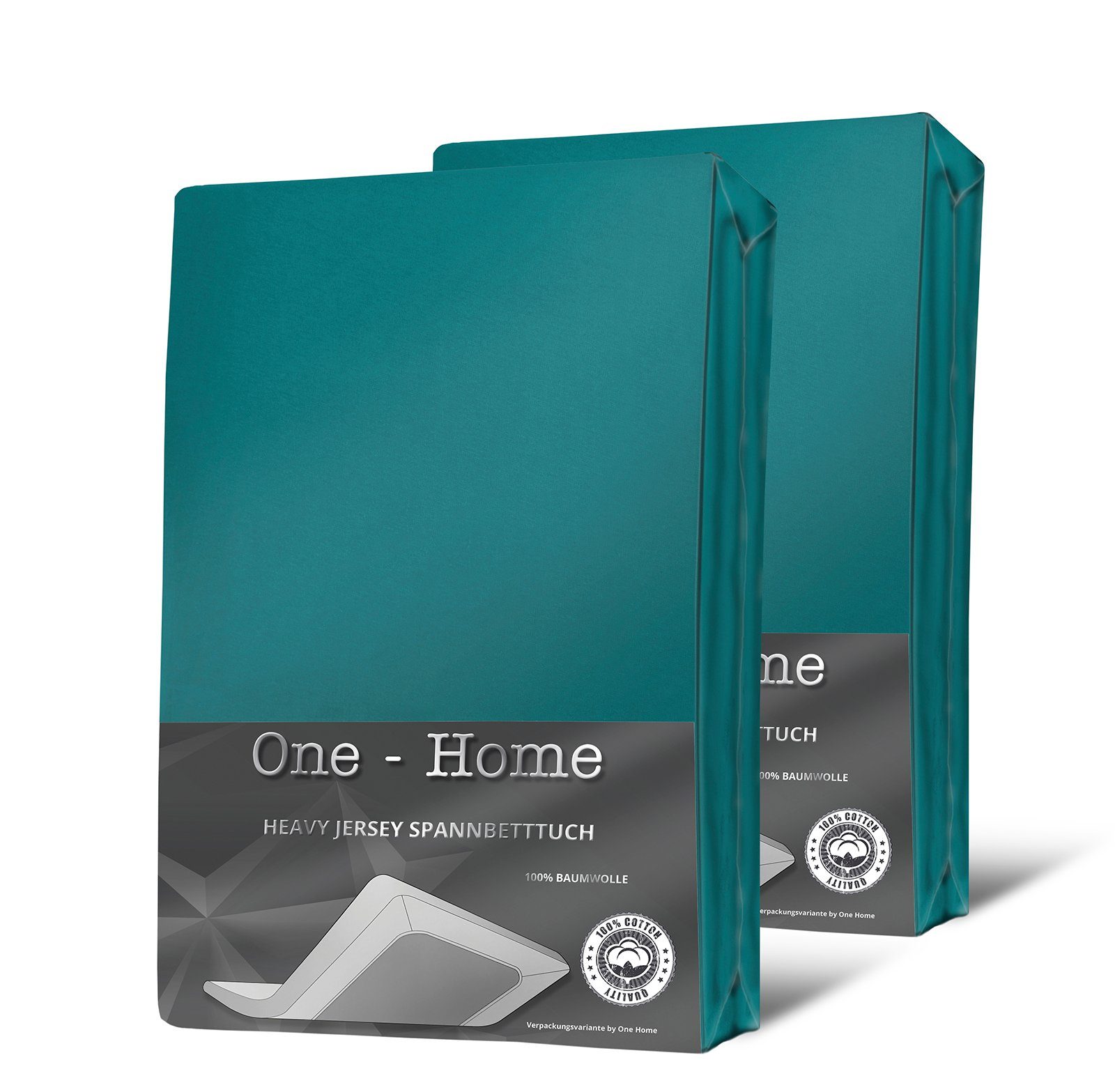 One Home Spannbettlaken Heavy, Jersey, Gummizug: rundum, (2 Stück), Double Pack, erhöhtes Flächengewicht