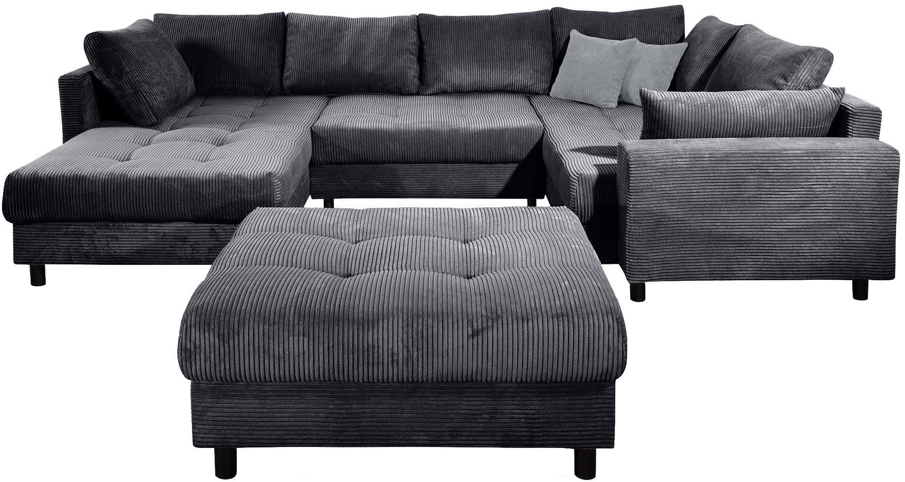 COLLECTION AB Wohnlandschaft Toni U-Form mit Armlehne, inkl. Hocker und Zie günstig online kaufen