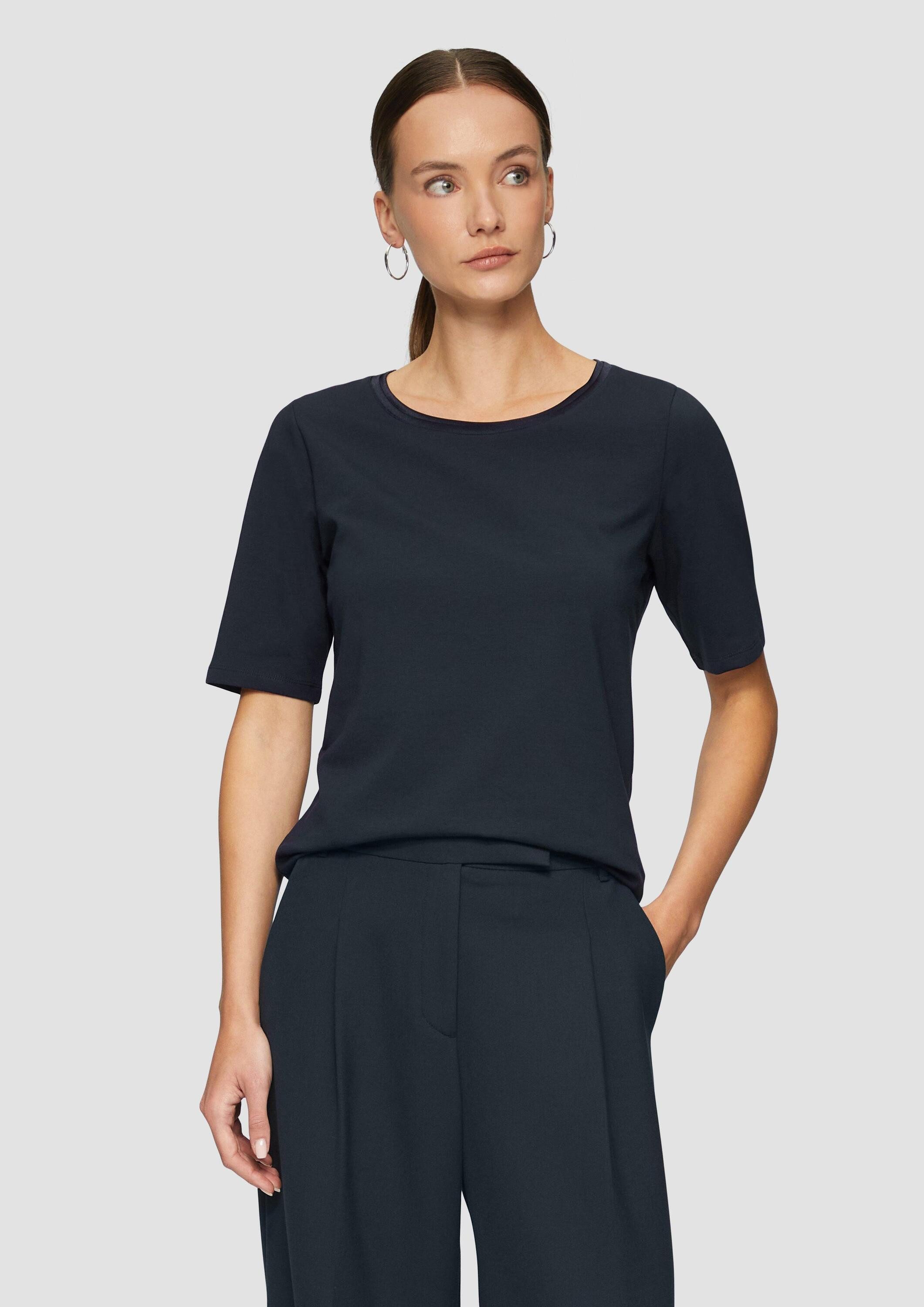 s.Oliver Kurzarmshirt T-Shirt T-Shirt aus Baumwollmix mit Doublelayer-Detai günstig online kaufen