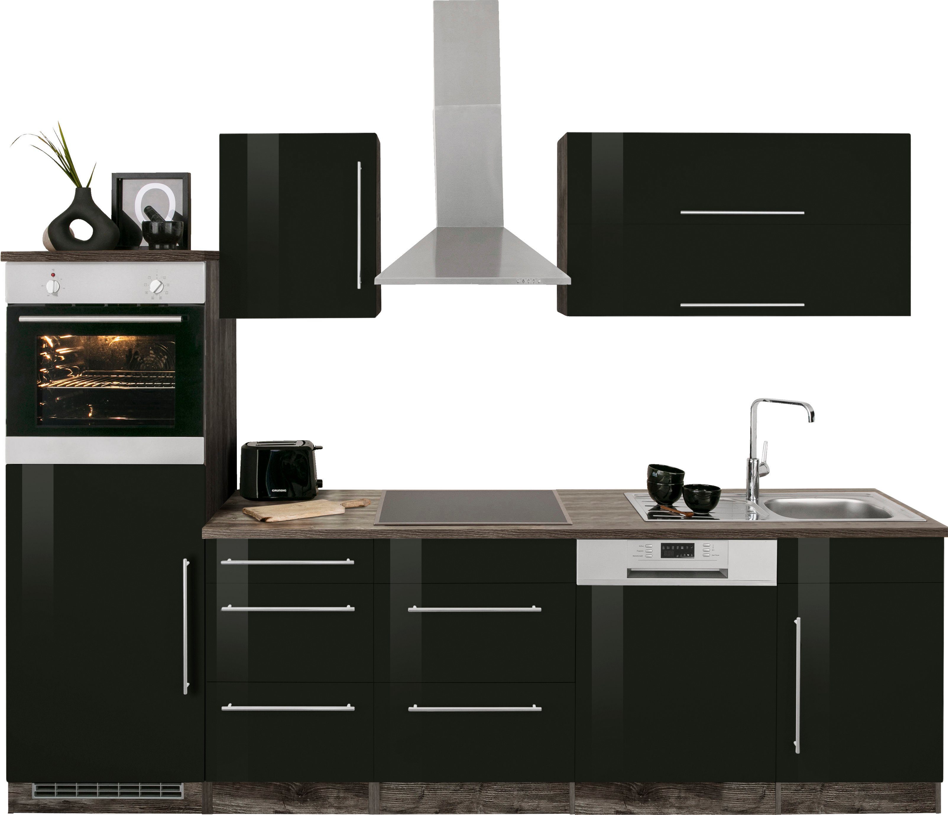 KOCHSTATION Küchenzeile KS-Samos, Breite 280 cm, wahlweise mit E-Geräten und Induktionskochfeld. Reduzierter Preis € 3.029,99. Unverbindliche Preisempfehlung € 4.419,00