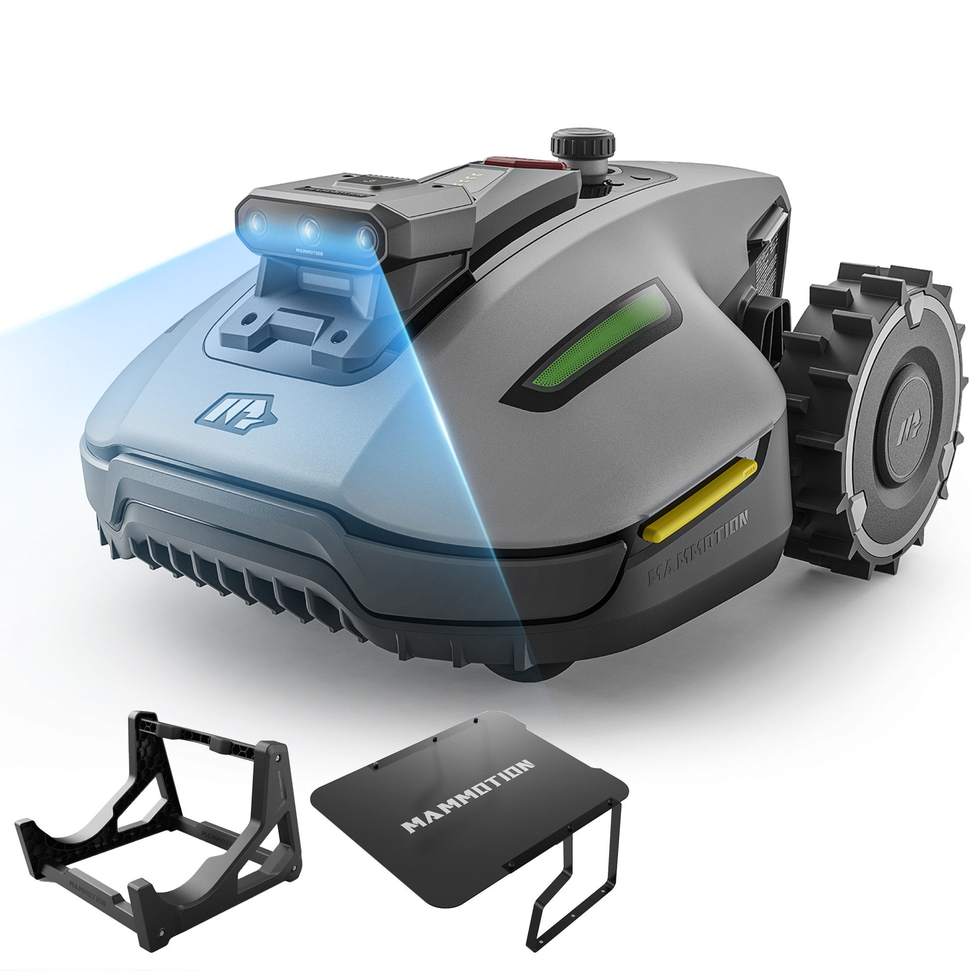 Mammotion Rasenmähroboter YUKA Mini 2 800 Mähroboter ohne Begrenzungskabel, bis 800 m² Rasenfläche, (mit Garage, Waschständer), DropMow, Auto-Kartierung, Kantenschneiden, 4G-Modul, APP