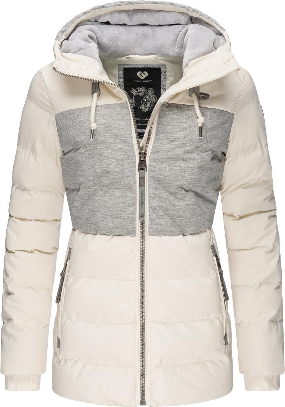 Ragwear Winterjacke Quantic stylische Steppjacke mit Teddyfell-Kapuze