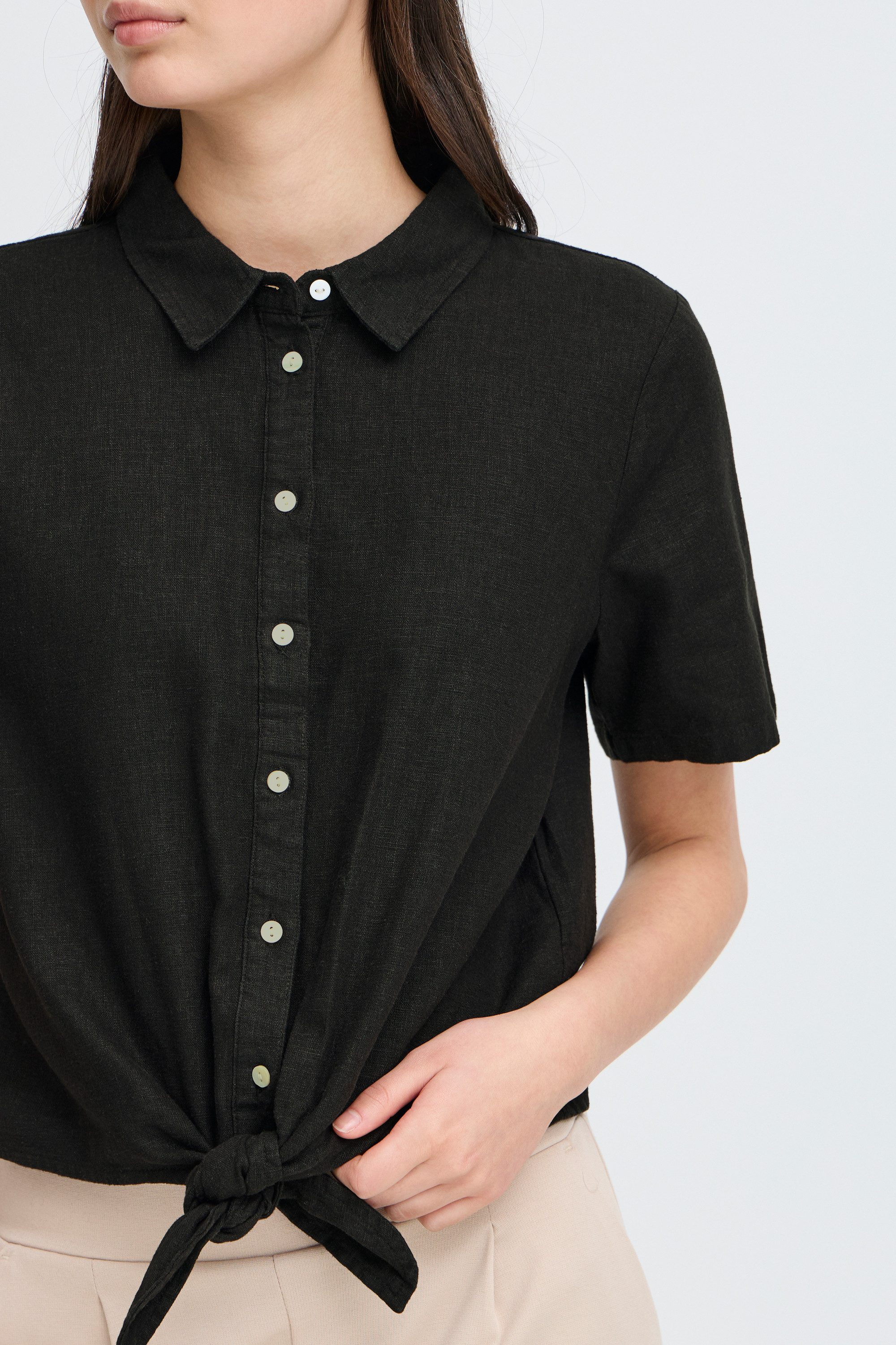 Ichi Kurzarmhemd Kurzarm-Bluse IHLINNO