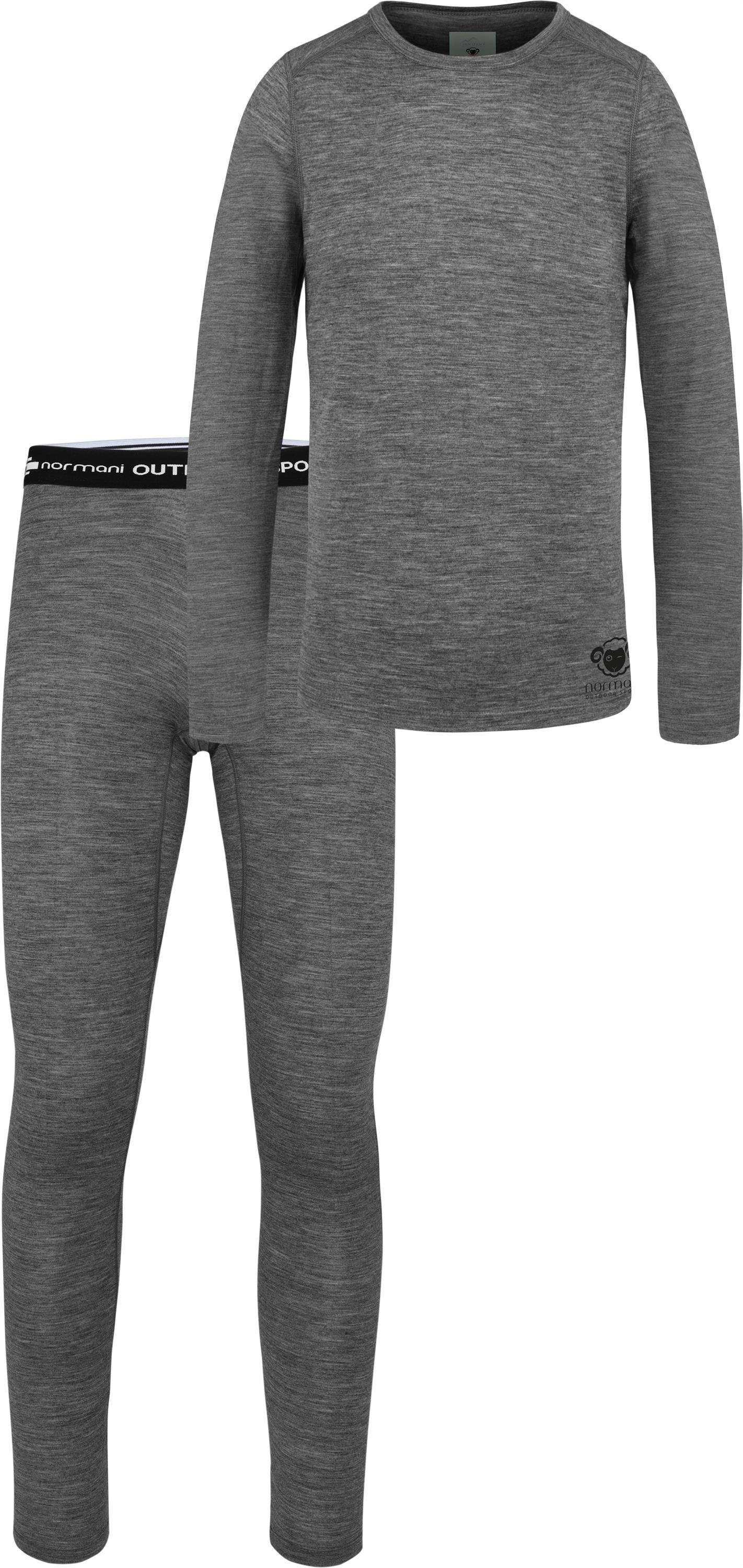 normani Thermohose Kinder Merino Thermo Unterwäsche Ski-Funktionsunterwäsche für Junge und Mädchen – 100 % Merinowolle