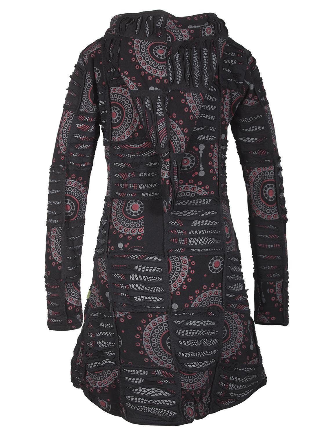 Vishes Kurzmantel Hippie Patchworkmantel Cutwork Druck günstig online kaufen