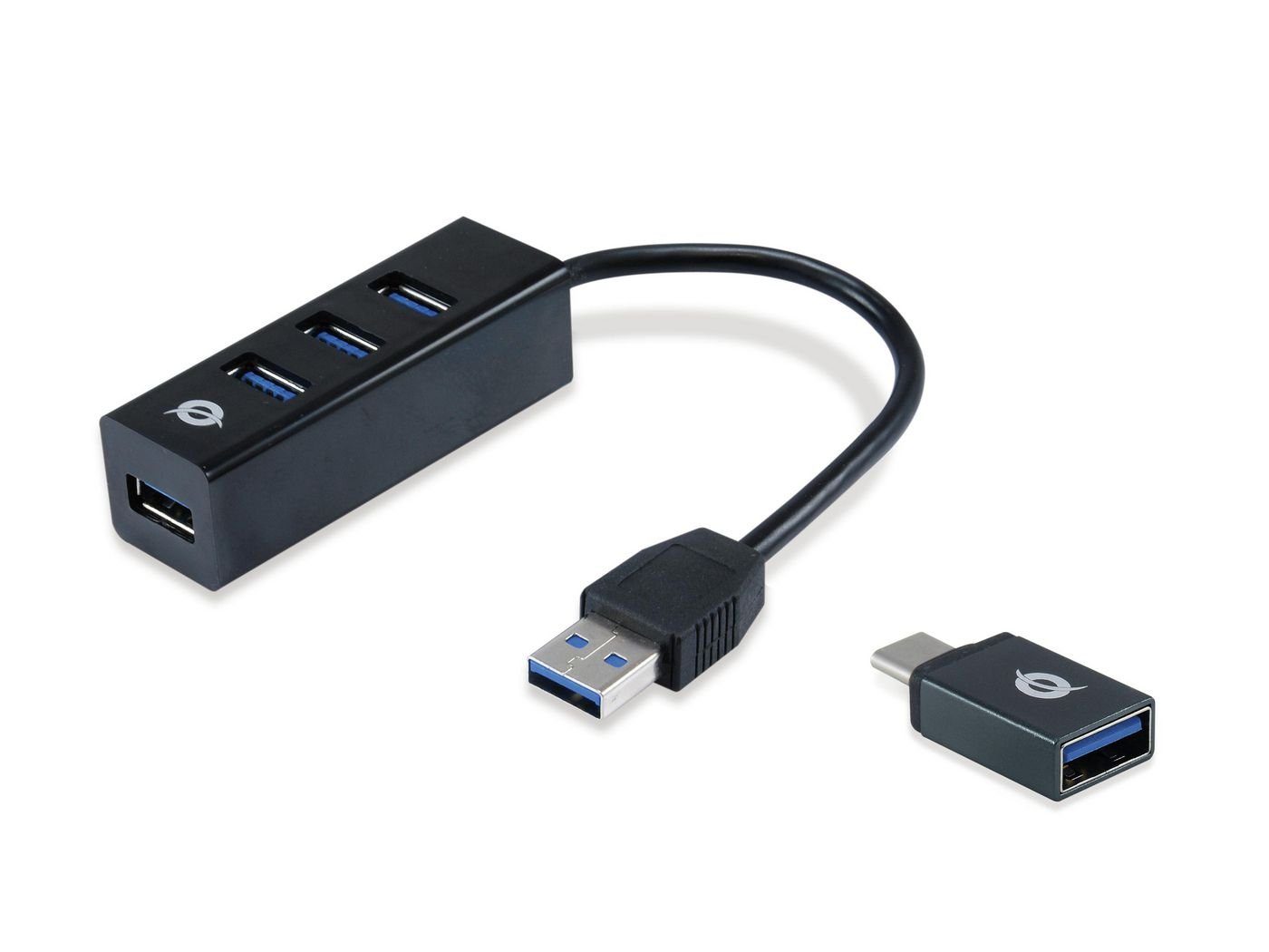 USB-Verteiler CONCEPTRONIC USB-Hub 4Port USB3.0 -> USB 3.0 +USB-C Adapter