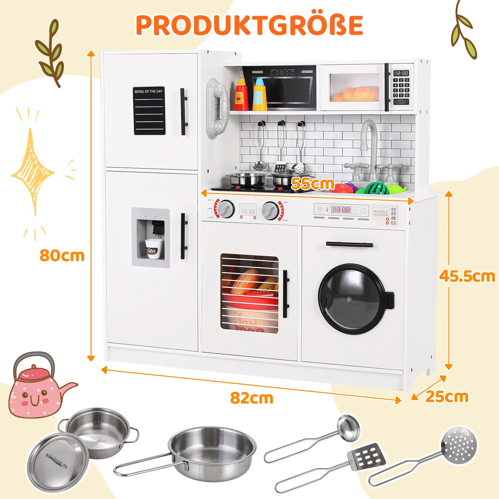 TLGREEN Kinder-Küchenset Spielküche XXL, Spielzeugküchen, (Puppenküche günstig online kaufen
