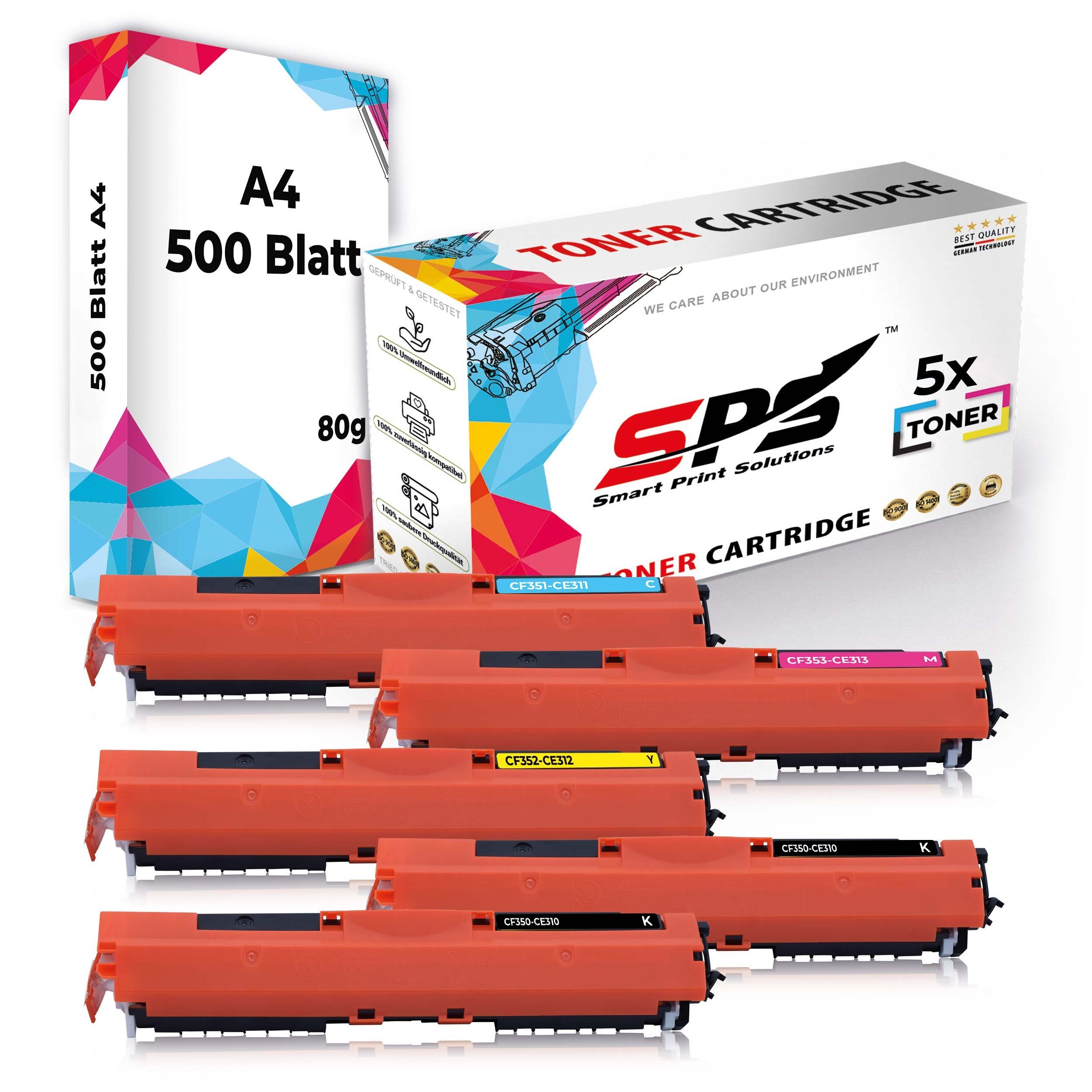 A4 5x Pack, (6er Druckerpapier A4 5x Kompatibel, Set Druckerpapier) + Tonerkartusche Multipack SPS Toner,1x