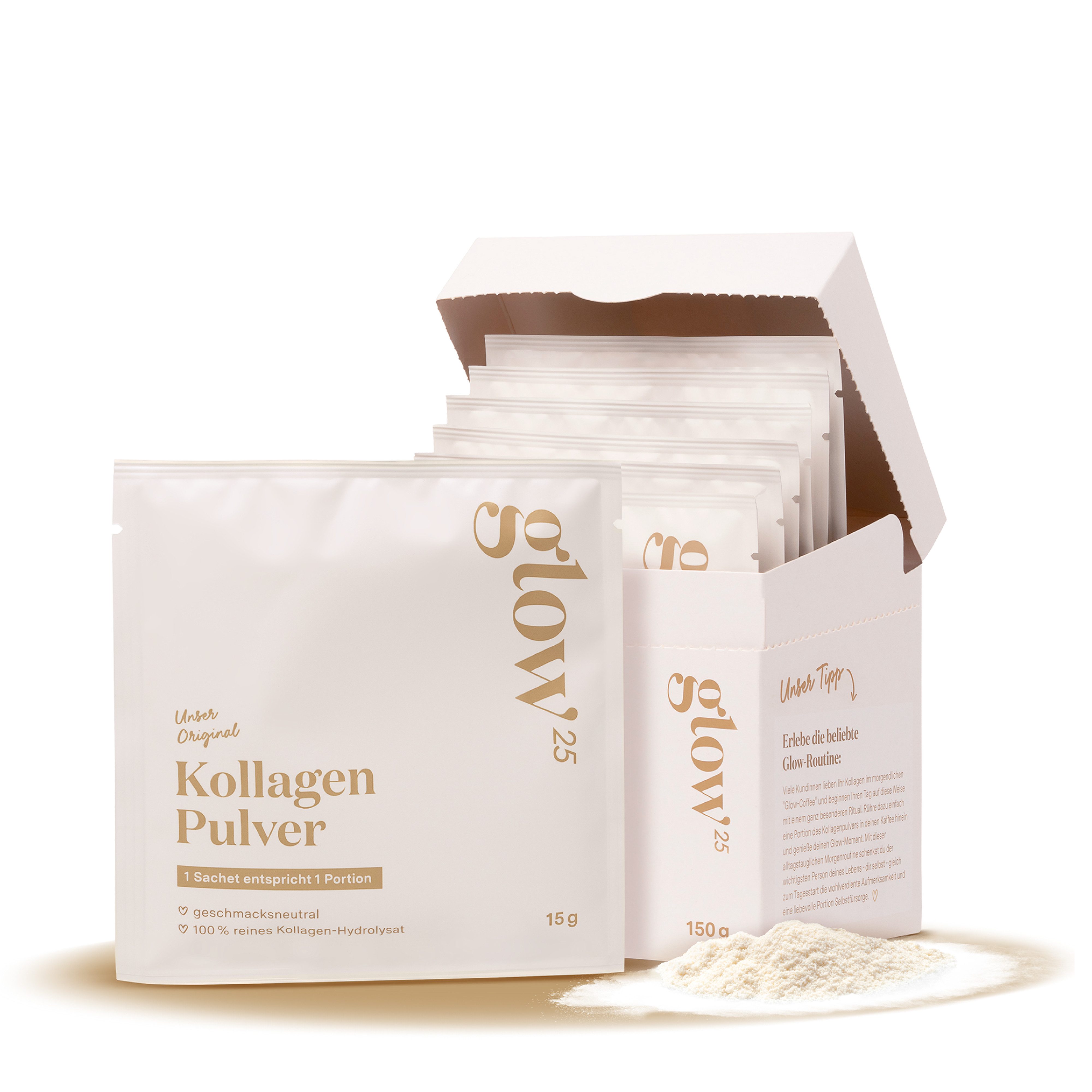 Glow25 Kollagen Sachtes [10 Stück] Pulver, 150 g