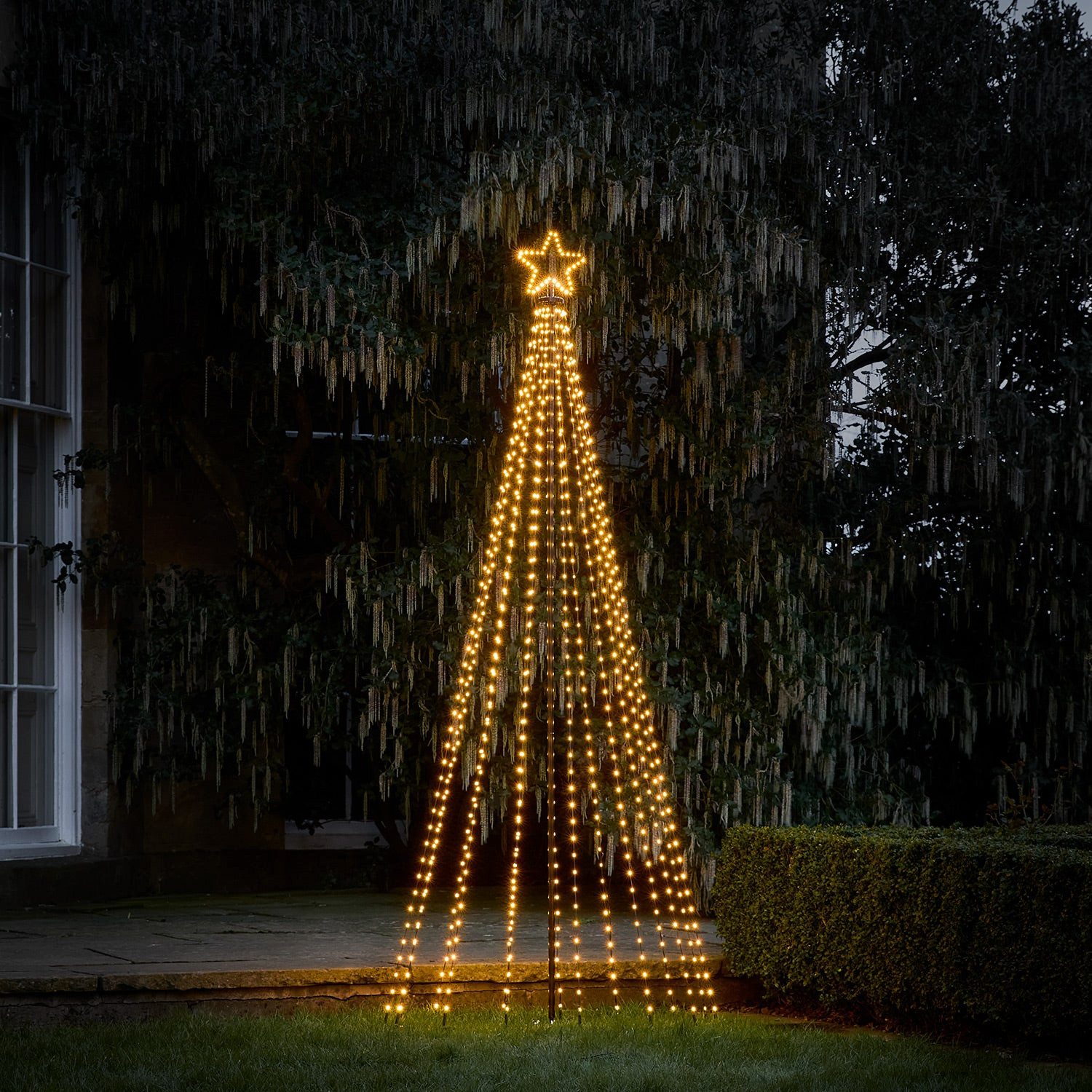 Lights4fun LED Baum 2,4m LED Baum Weihnachtsdeko außen warmweiß