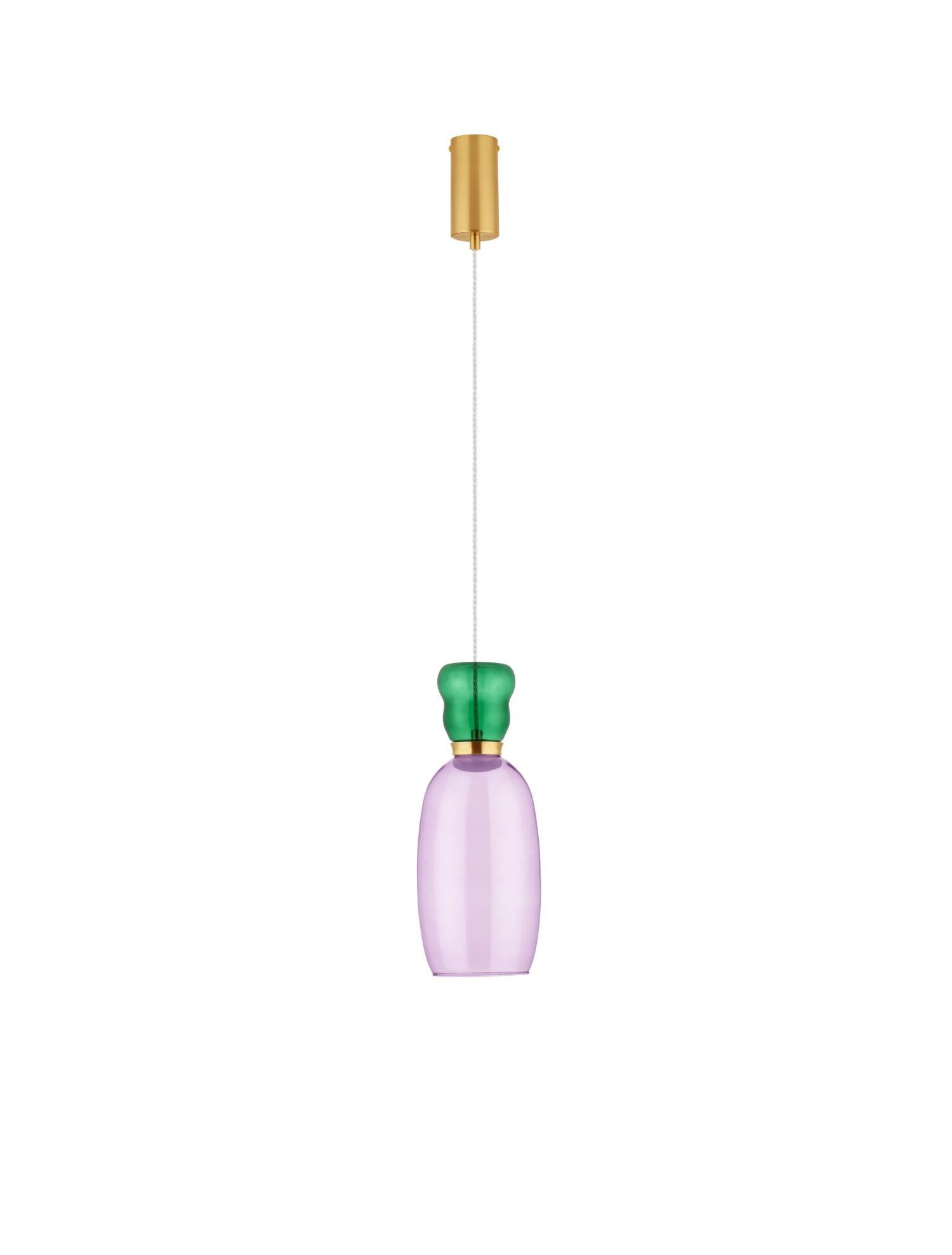Licht-Erlebnisse Pendelleuchte PADGETT, LED fest integriert, Warmweiß, LED Hängelampe Modern schmal Ø 15 cm in Gold Lila Grün warmweiß 3000 K