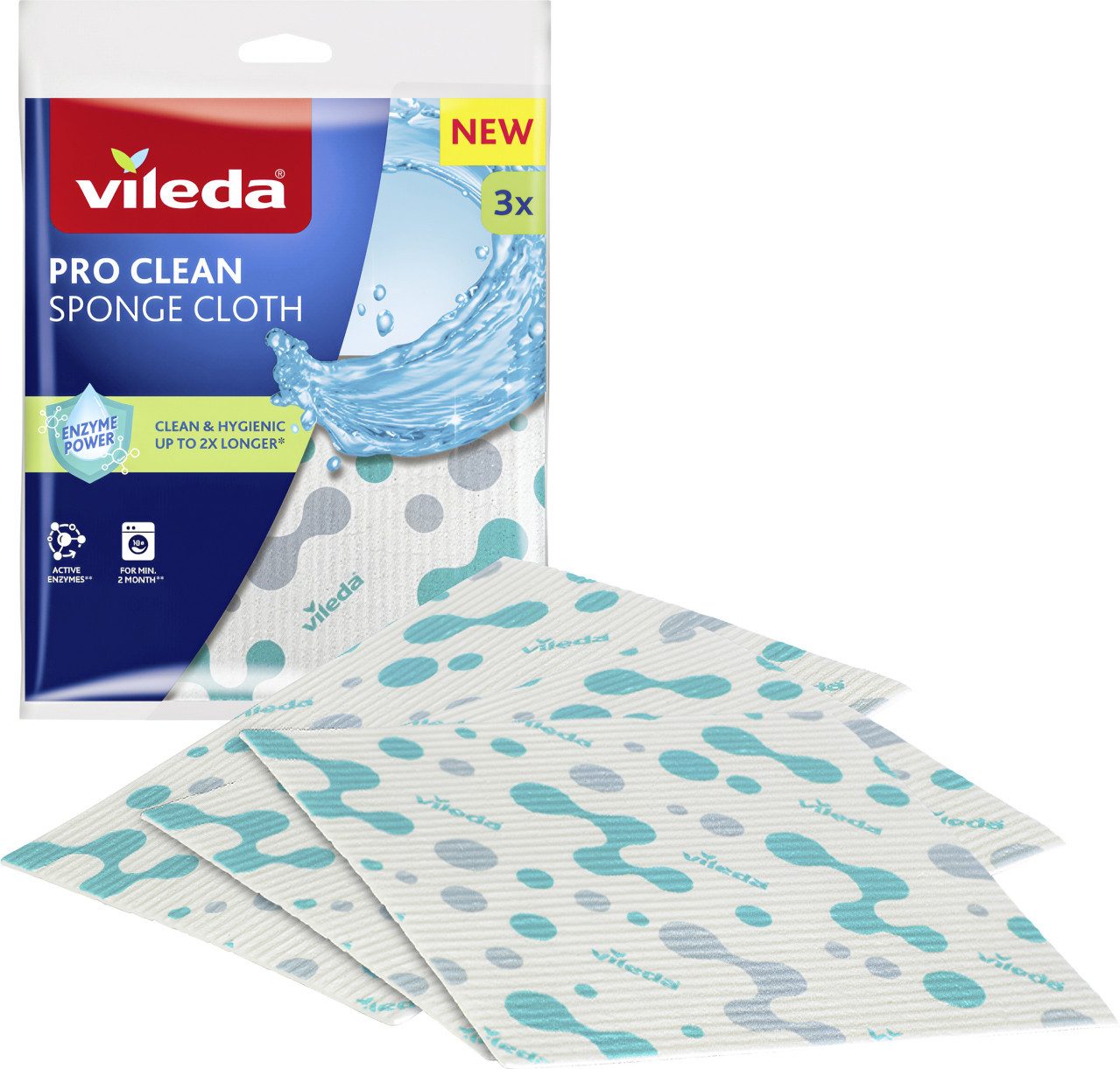 Vileda Schwammtuch Vileda Schwammtuch Pro Clean 3er Pack