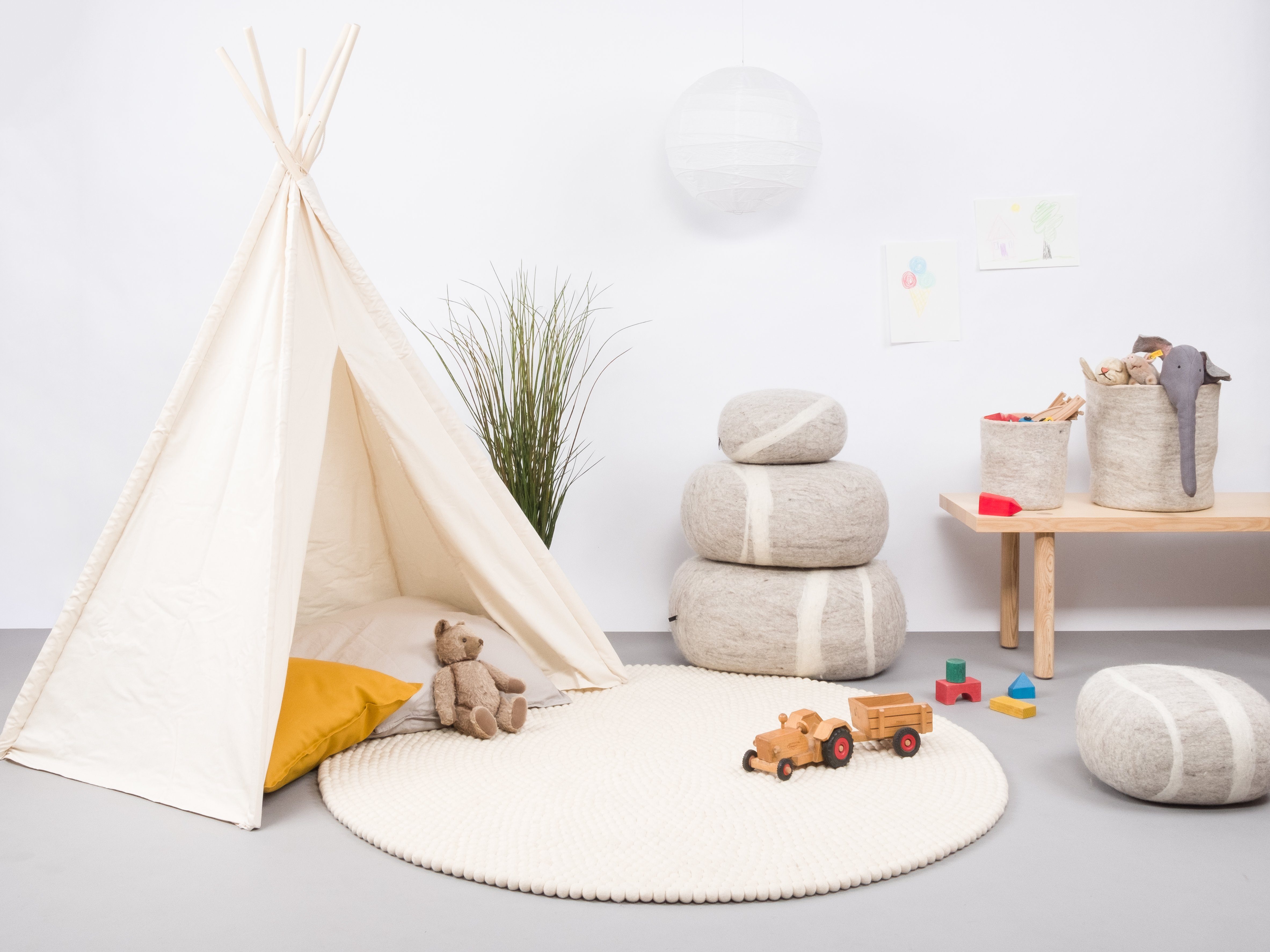 myfelt Wollteppich Linéa Filzkugelteppich, 100% reine Schurwolle günstig online kaufen