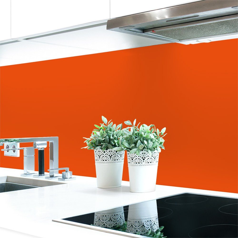 DRUCK-EXPERT Küchenrückwand Küchenrückwand Rottöne 2 Unifarben Premium Hart-PVC 0,4 mm selbstklebend Leuchthellrot ~ RAL 3026